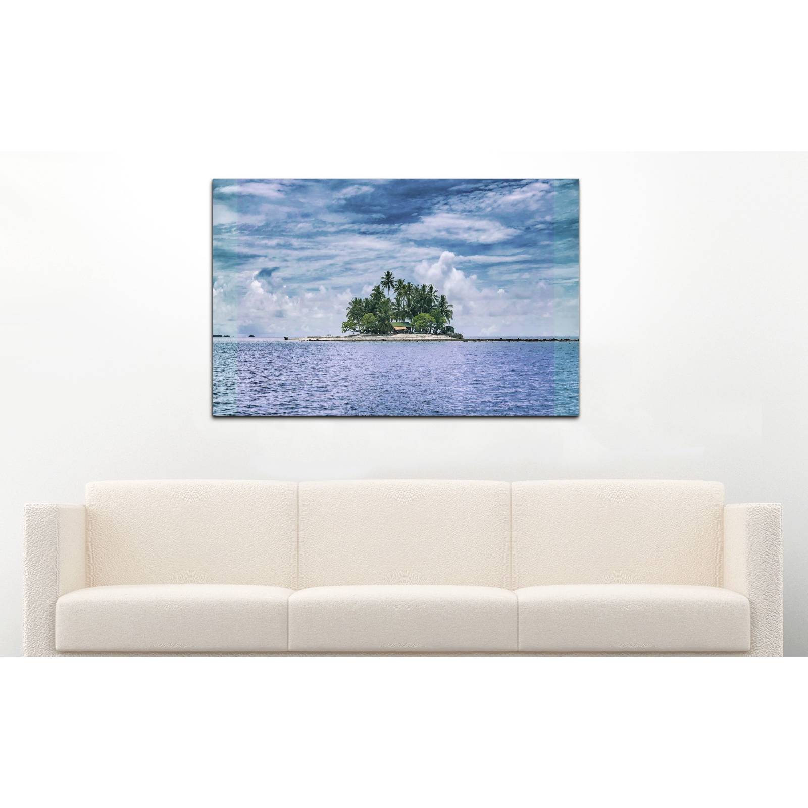 Cuadro de Pared Paisaje Paraiso Isla en Micronesia Moderno Decoracíon 86x56cm