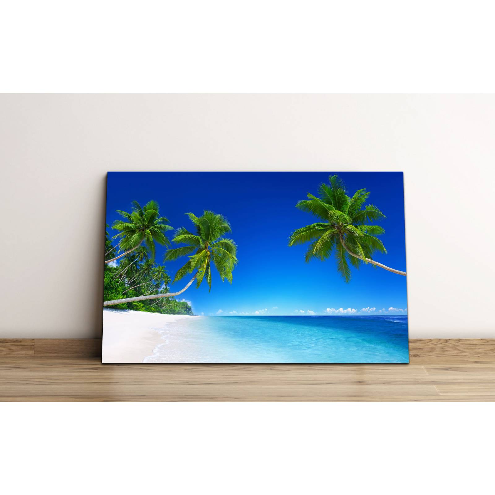 Cuadro de Pared Paisaje Playa y Palmeras Moderno Decoracíon 86x56cm
