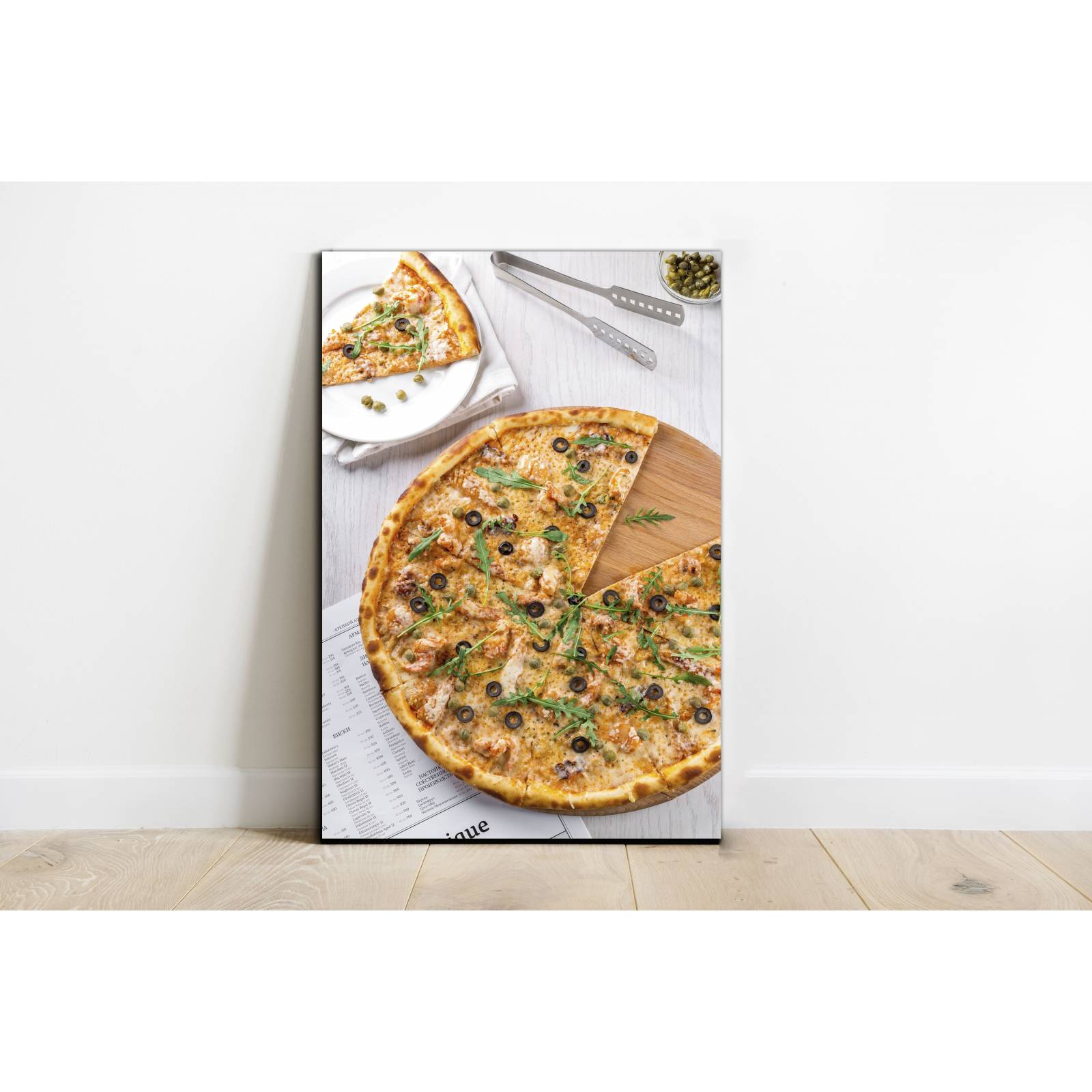 Cuadro de Pared Pizza Italiana Decoracíon para Comedor 86x56cm