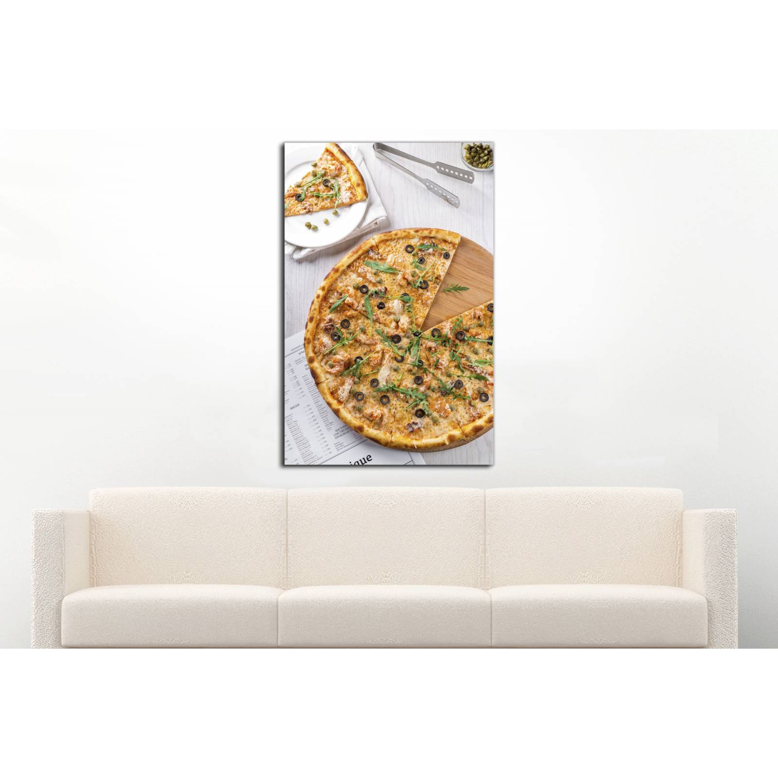 Cuadro de Pared Pizza Italiana Decoracíon para Comedor 86x56cm