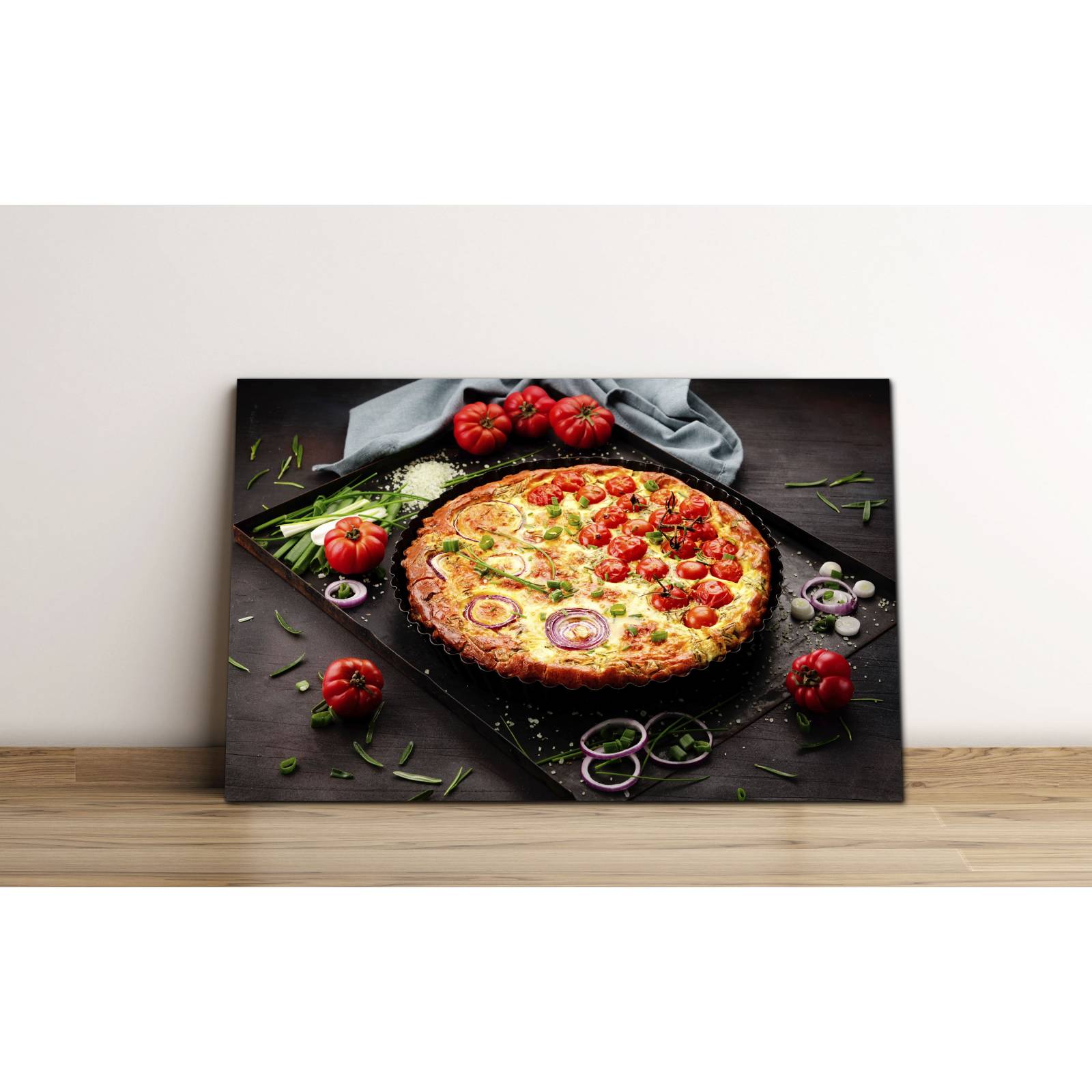 Cuadro de Pared Pizza Italiana Vegetariana Decoracíon para Comedor 86x56cm