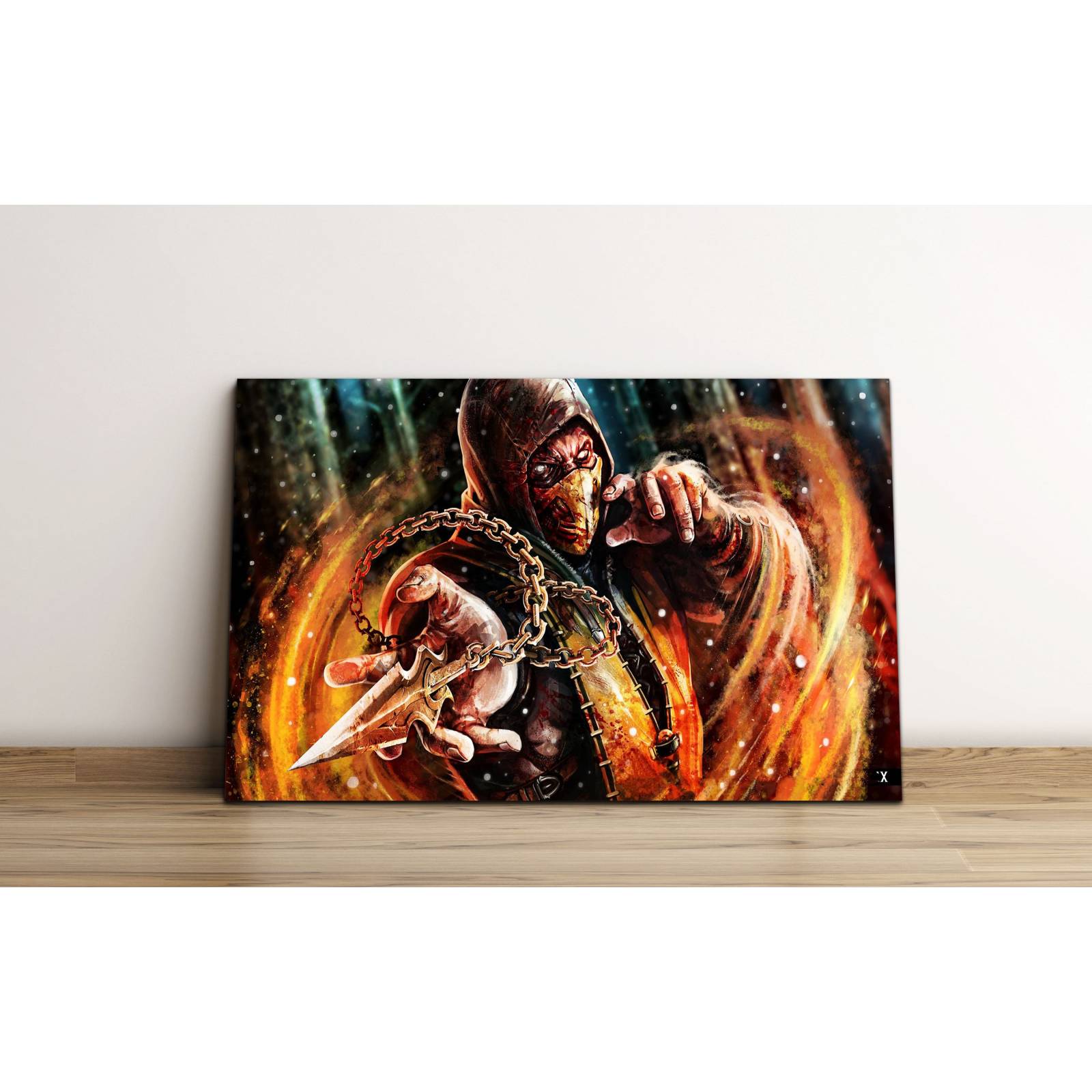 Cuadro de Pared Mortal Kombat Scorpion Moderno Decoracíon 86x56cm