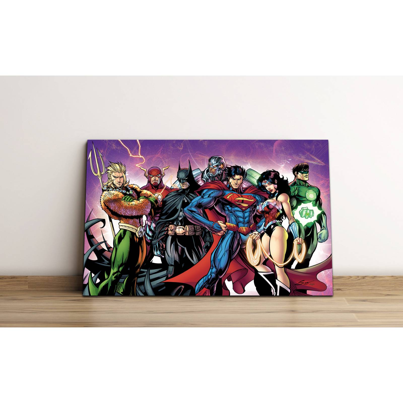 Cuadro de Pared Superheroes Liga de la Justicia Moderno Decoracíon 86x56cm