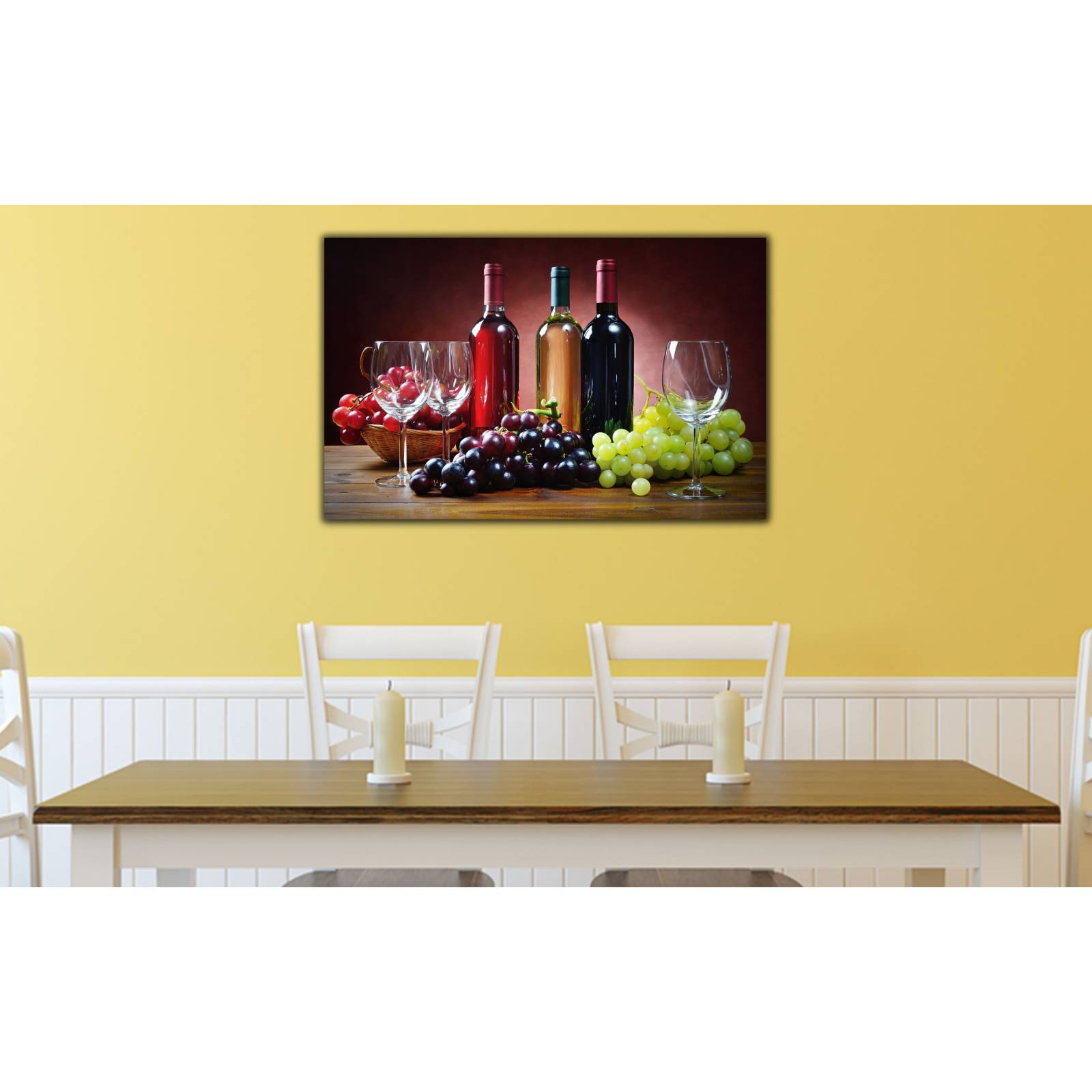 Cuadro de Pared Vinos de mesa Decoracíon para Comedor 86x56cm