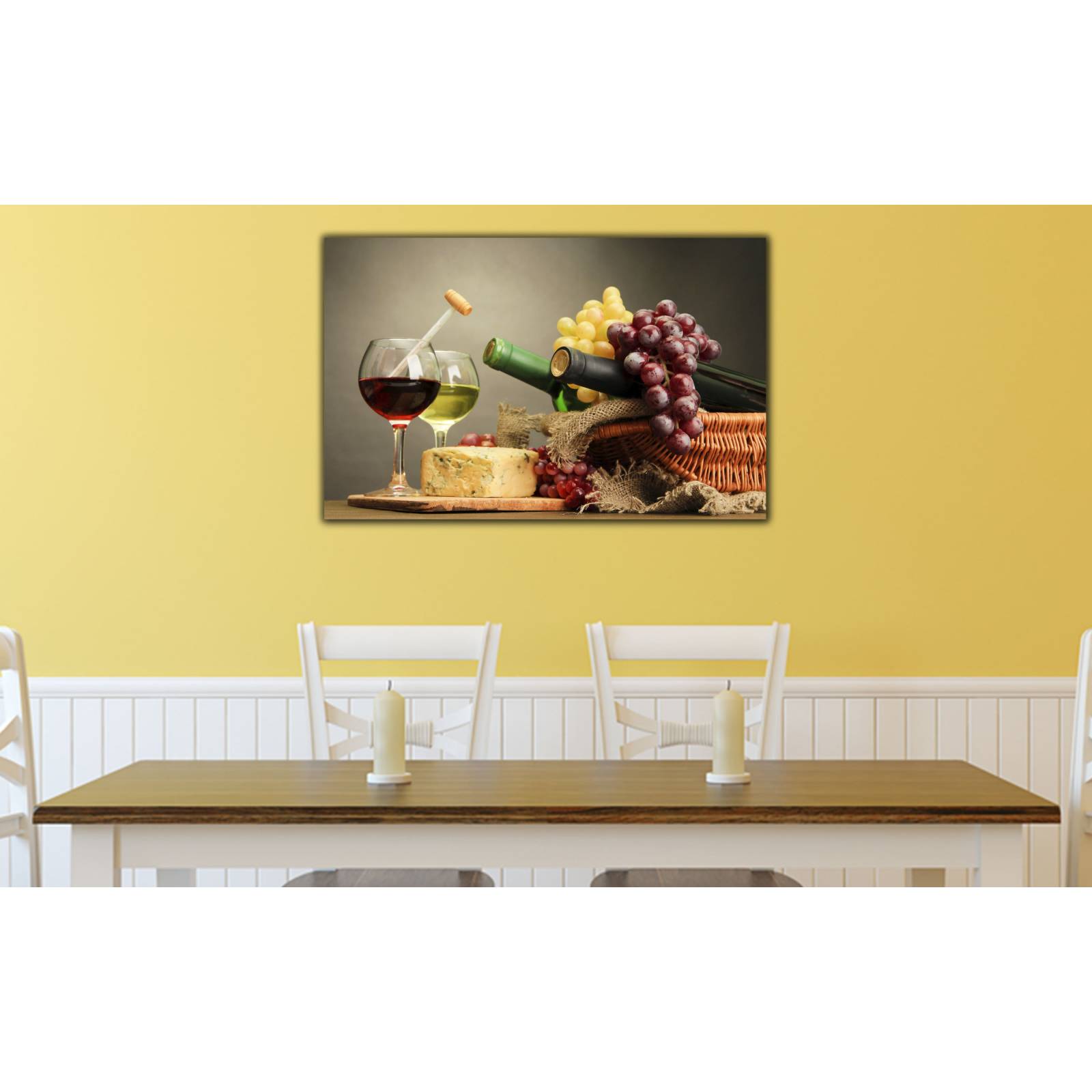 Cuadro de Pared Copas de Vino Decoracíon para Comedor 86x56cm