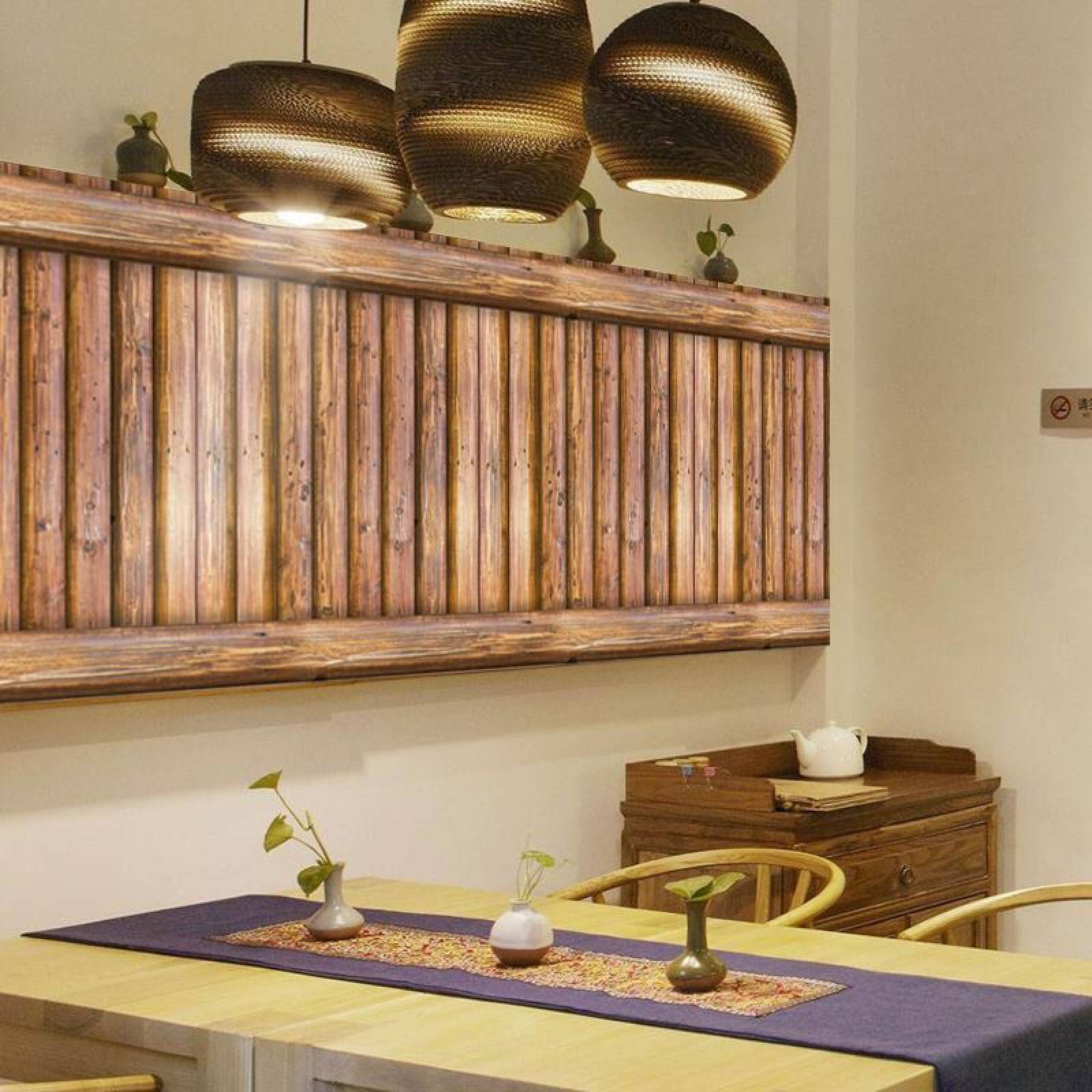 Papel Tapiz Tablas De Madera Cafe Autoadherible Vintage