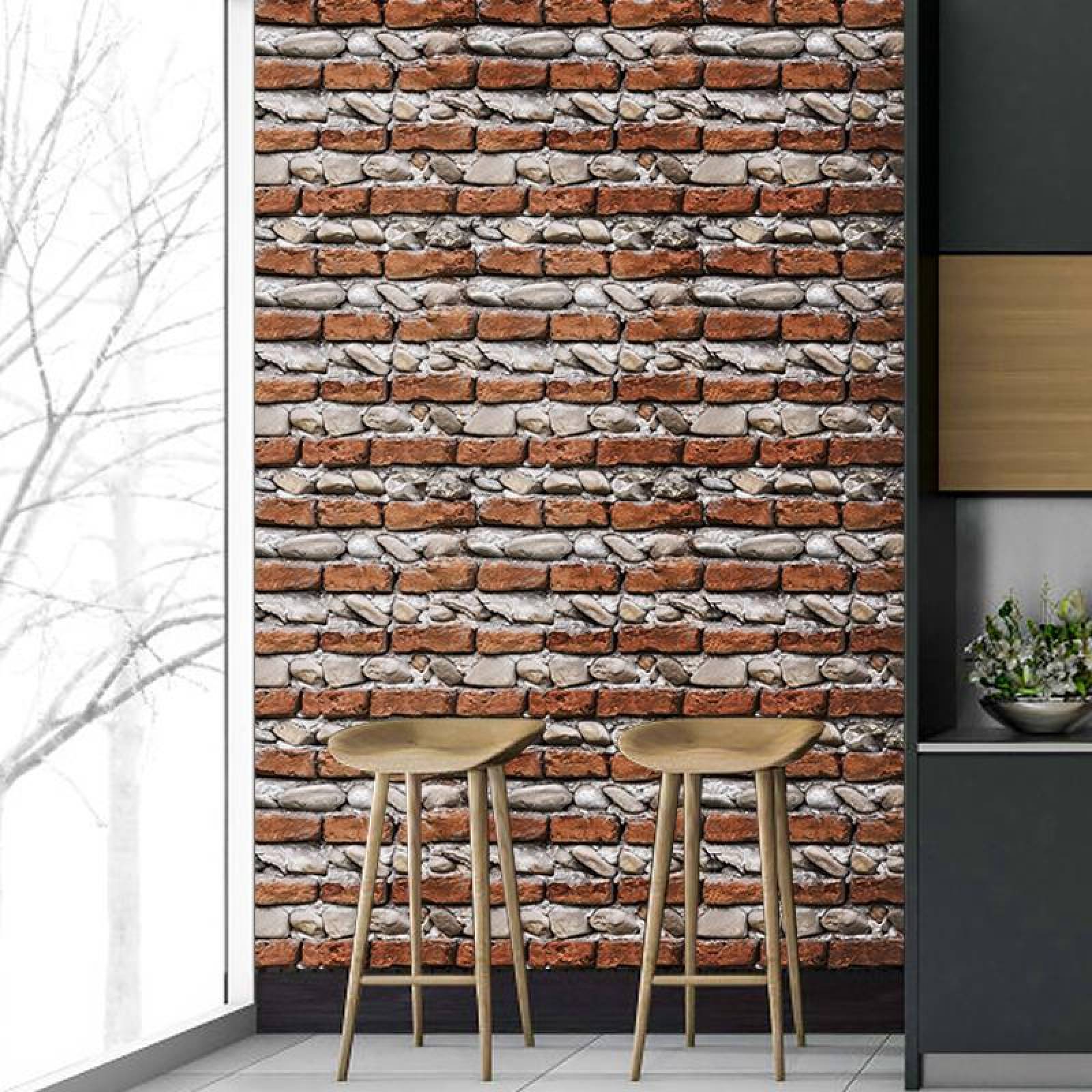 Papel Tapiz Adhesivo Ladrillos y Piedras