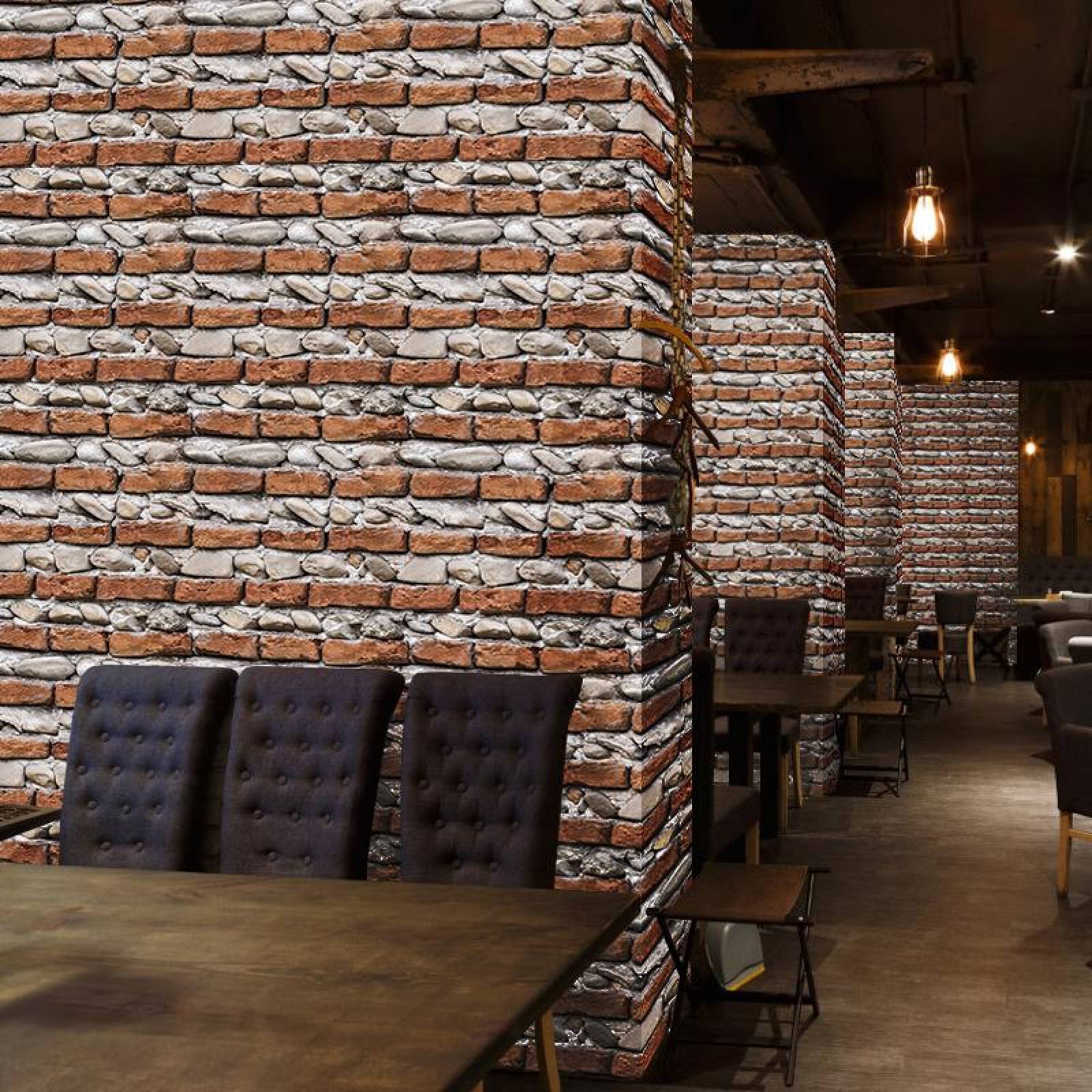 Papel Tapiz Adhesivo Ladrillos y Piedras