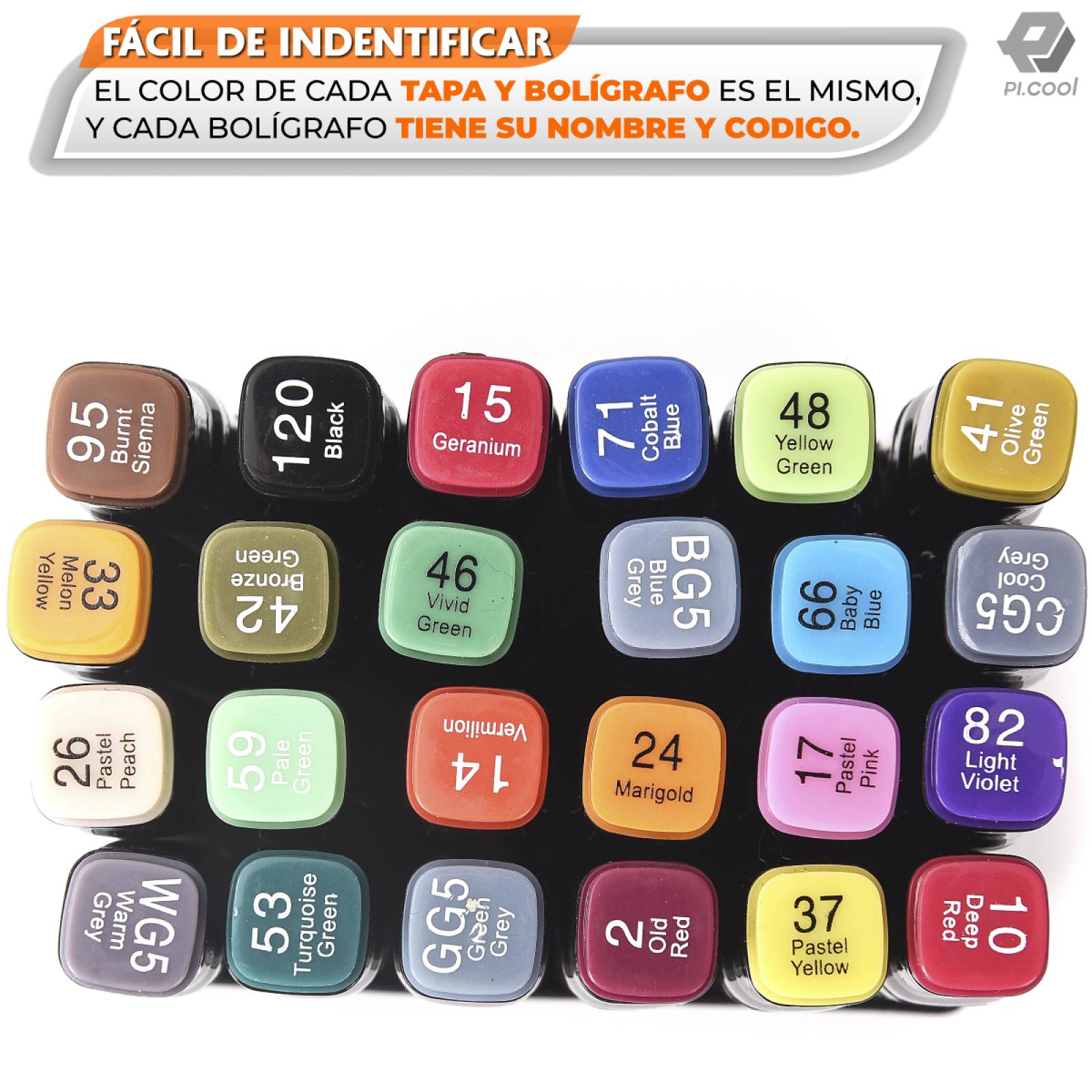 Plumones Marcadores Punta Pincel De Punta Doble 24 Colores