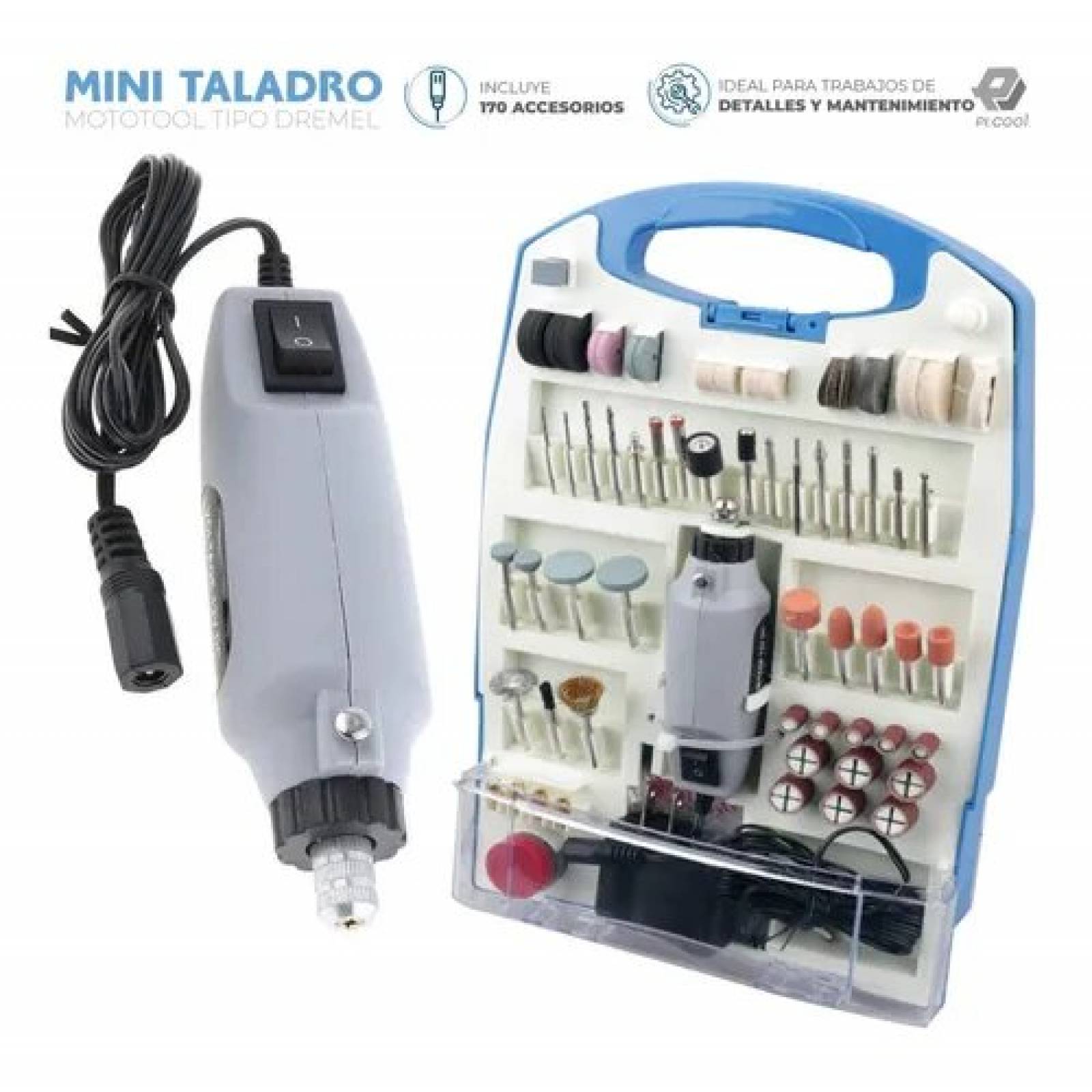 Mini Taladro Mototool Con 170 Accesorios Tipo Dremel