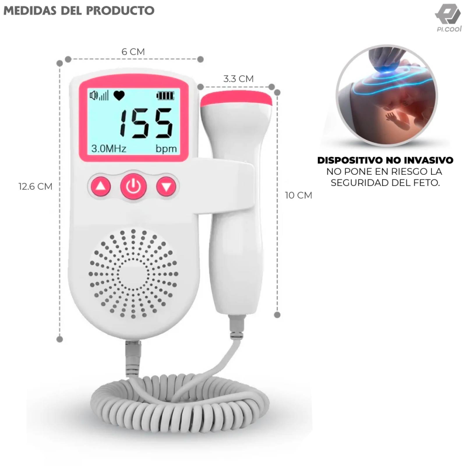 Ultrasonido Portatil Doppler Fetal Latidos De Tu Bebe