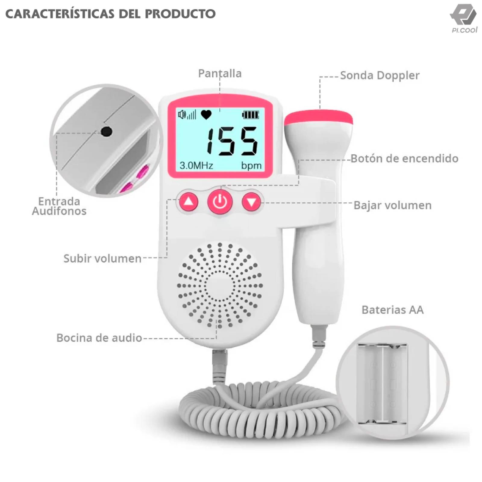 Ultrasonido Portatil Doppler Fetal Latidos De Tu Bebe