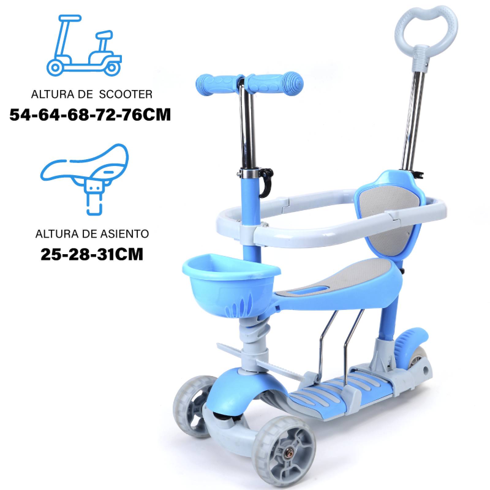 Scooter Patin Infantil Asiento Ajustable 3 Ruedas Con Manija