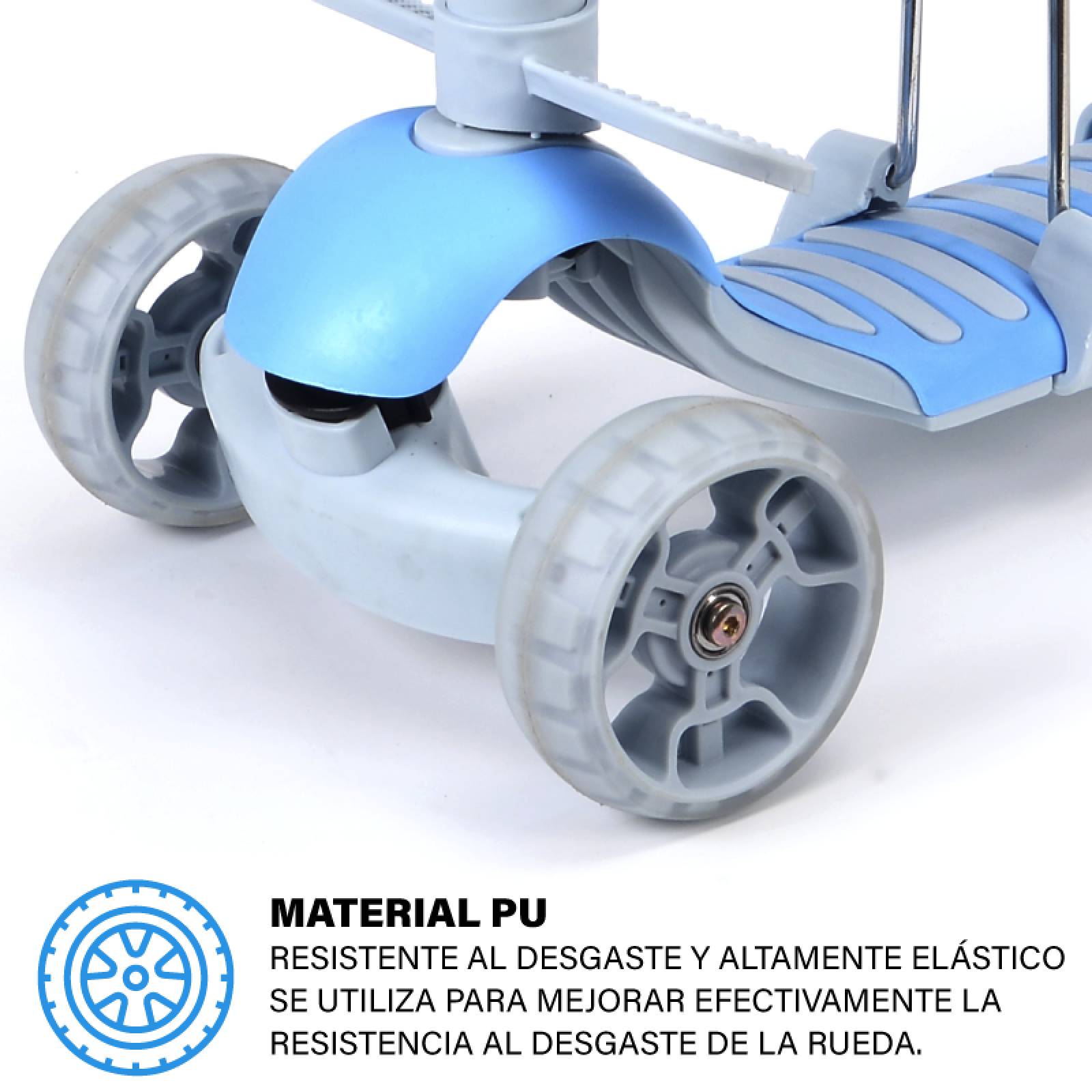 Scooter Patin Infantil Asiento Ajustable Ruedas Con Manija