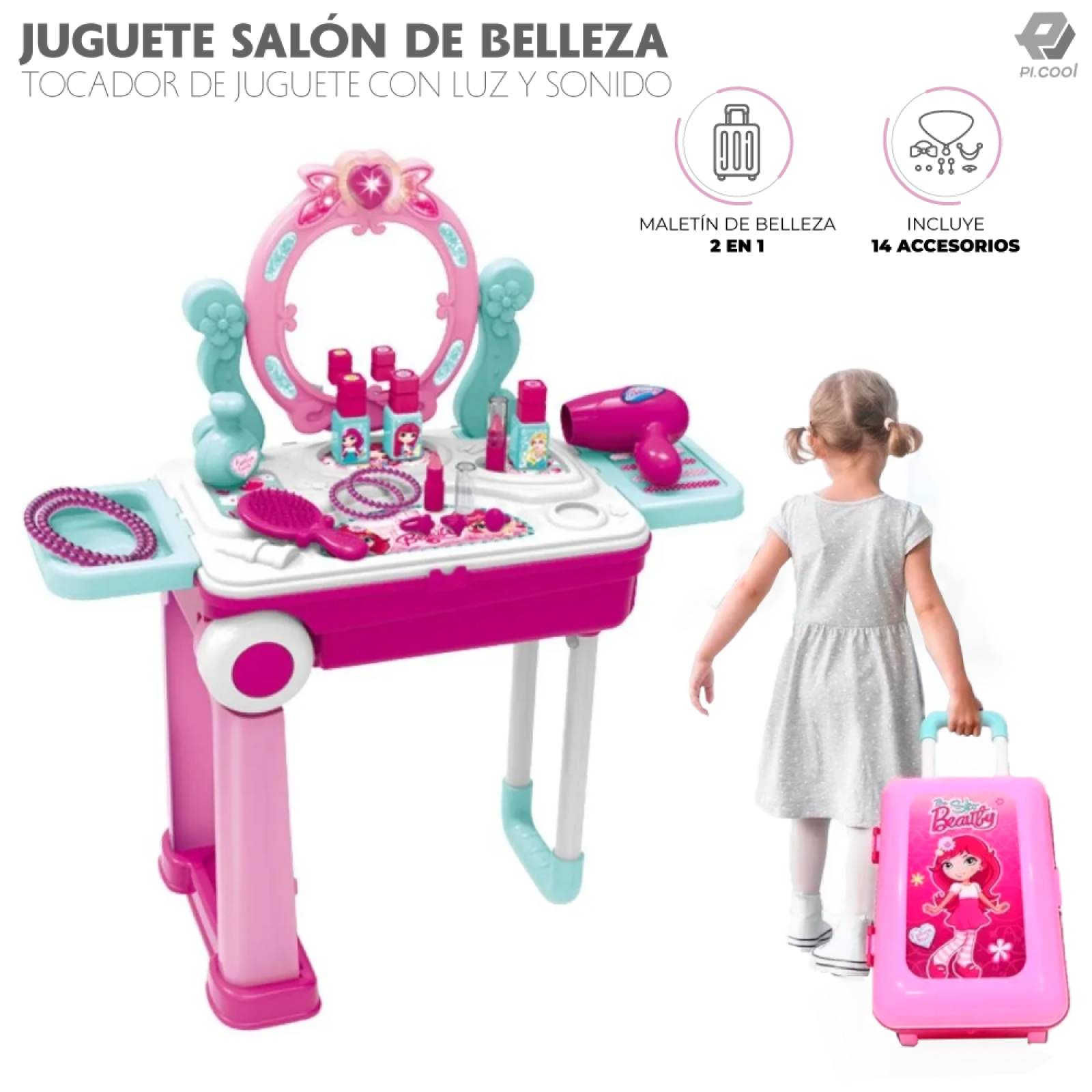 Salon De Belleza Infantil Juguete Maquillaje Maletin 2 En 1