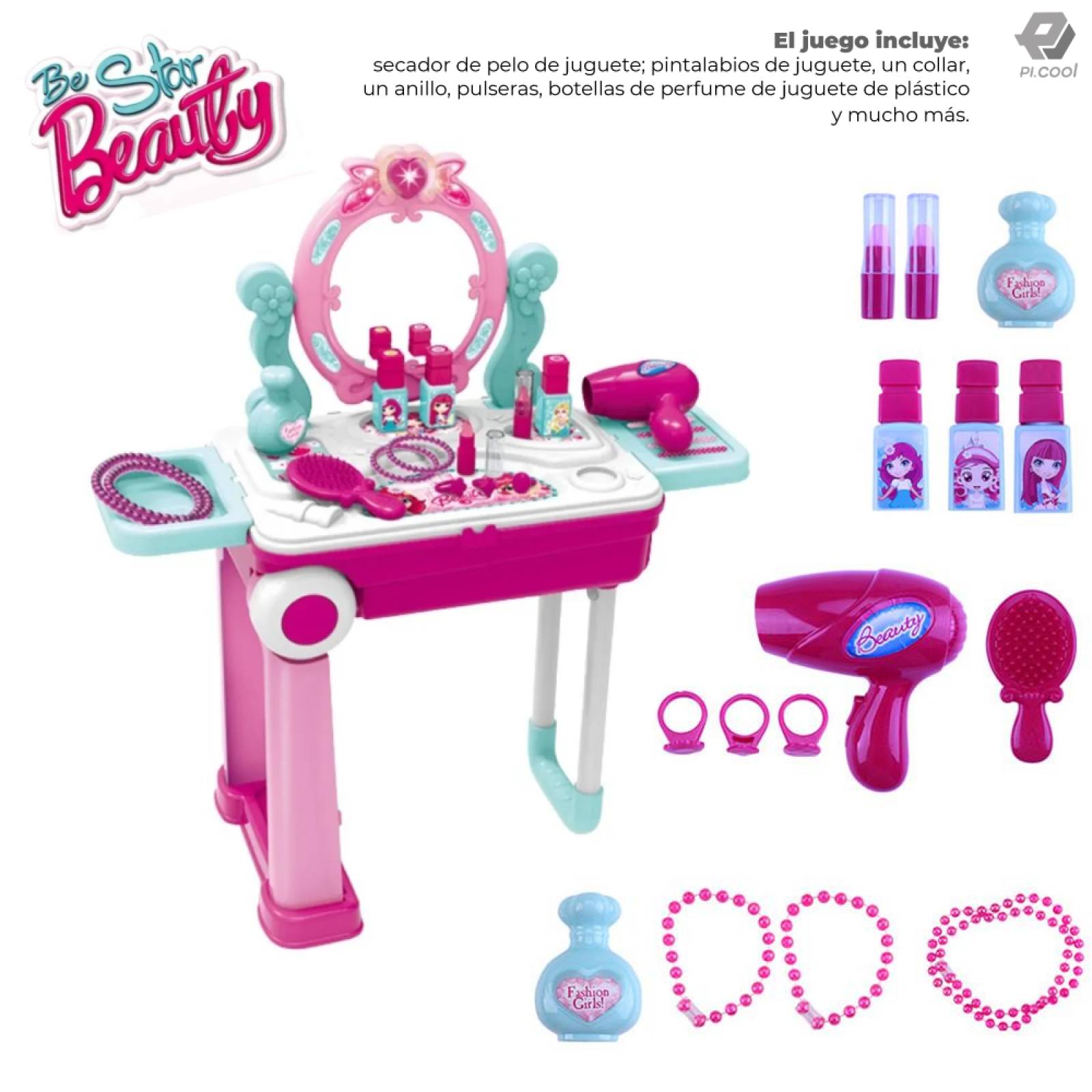 Salon De Belleza Infantil Juguete Maquillaje Maletin 2 En 1