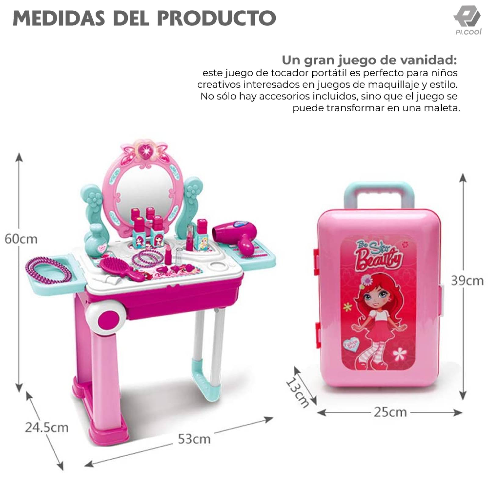 Salon De Belleza Infantil Juguete Maquillaje Maletin 2 En 1