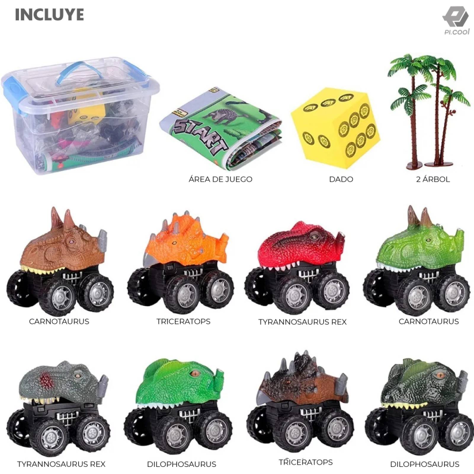 Juguete Dinosaurios Coche Para Niños Con Mapa Arbol Y Tapete
