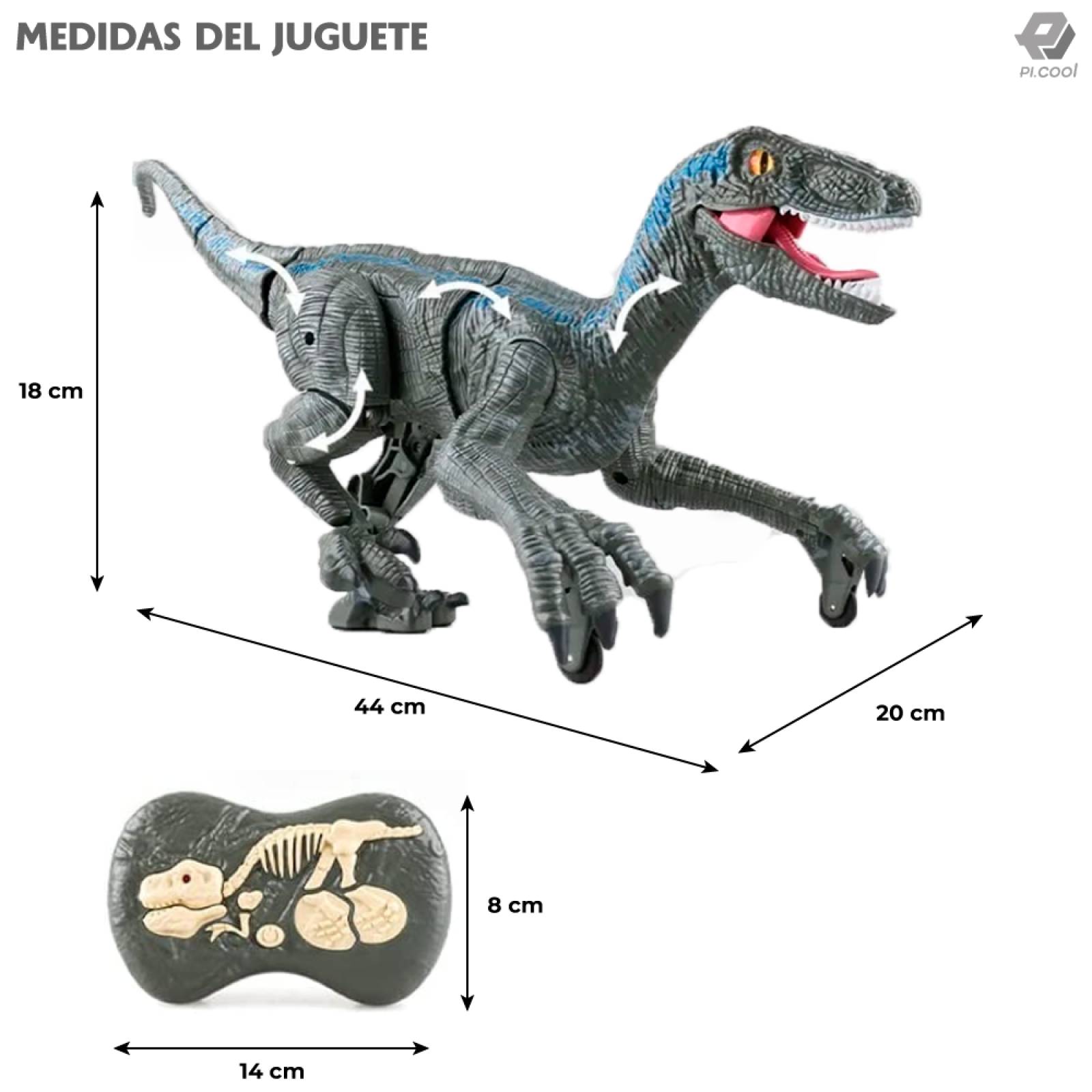 Dinosaurio Velociraptor Juguete Control Remoto Luz Y Sonido
