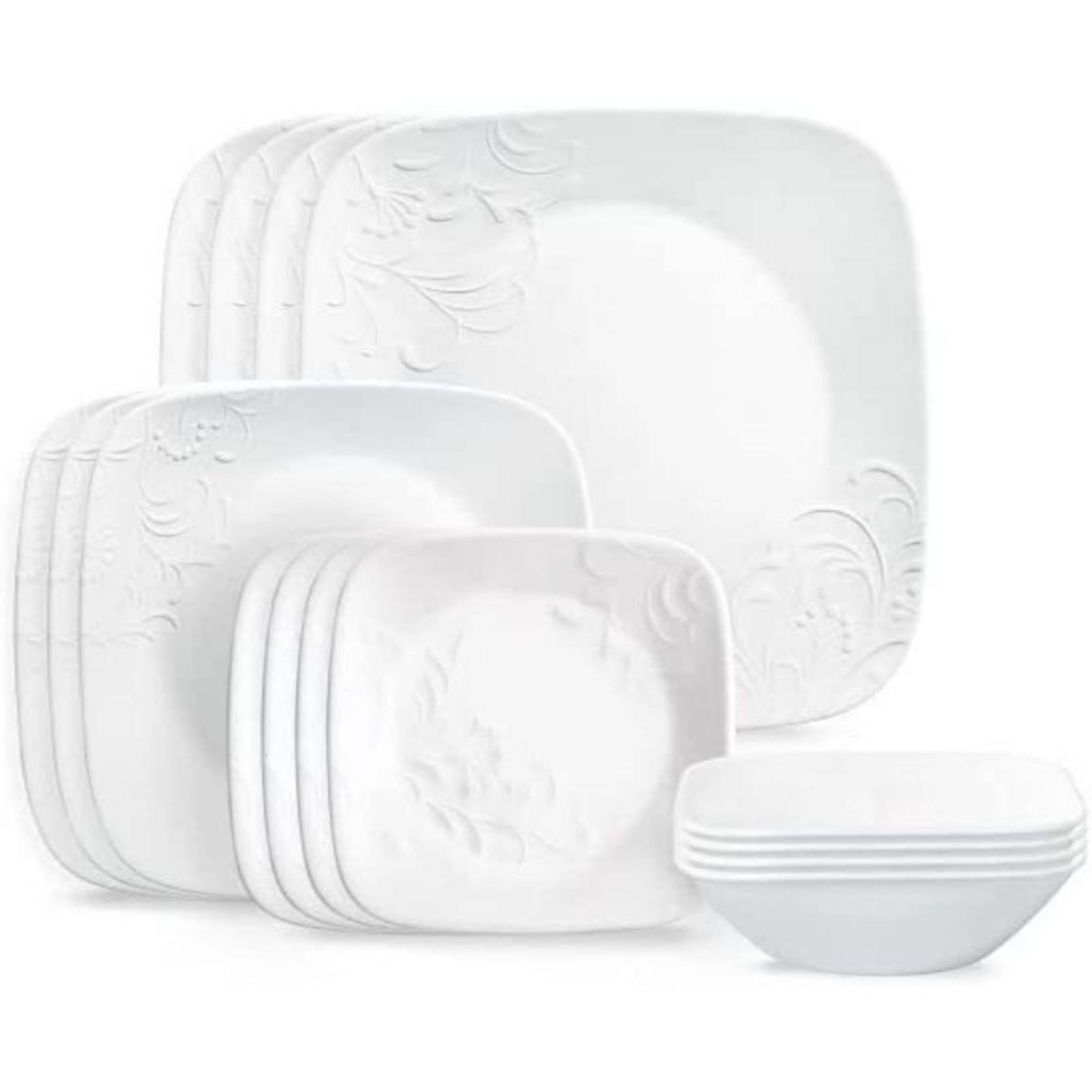 Set Vajilla Corelle Cherish 16pz Blanco