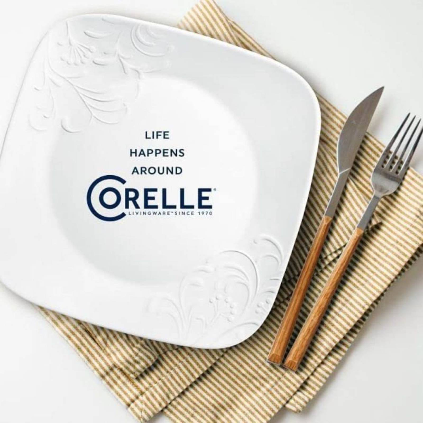Set Vajilla Corelle Cherish 16pz Blanco
