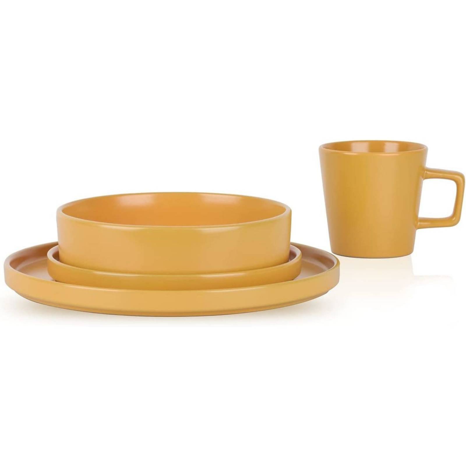 Set Vajilla Porcelana Cleo Redonde 16 Piezas Amarillo