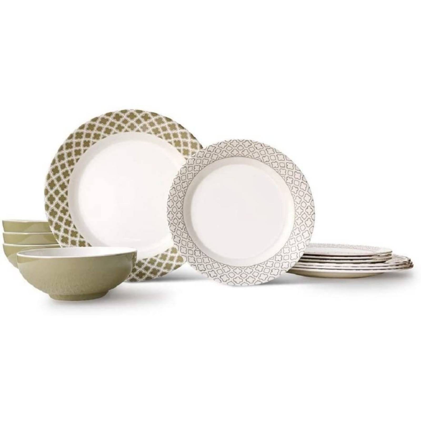 Juego De Vajilla De 12 Piezas De Melamina Bowla Goldgrass