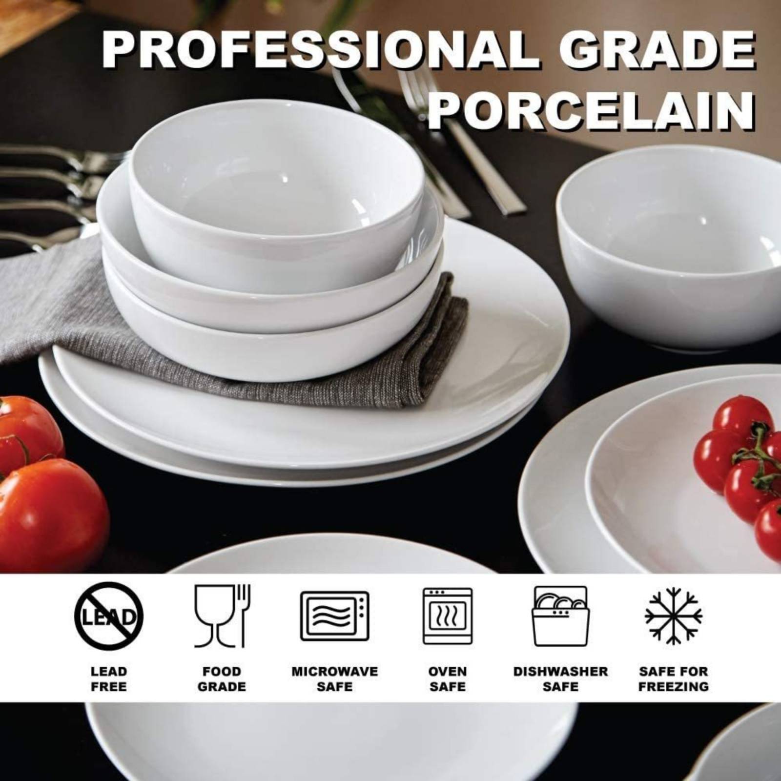 Juego De Vajilla De 16 Piezas De Porcelana Euro Ceramica