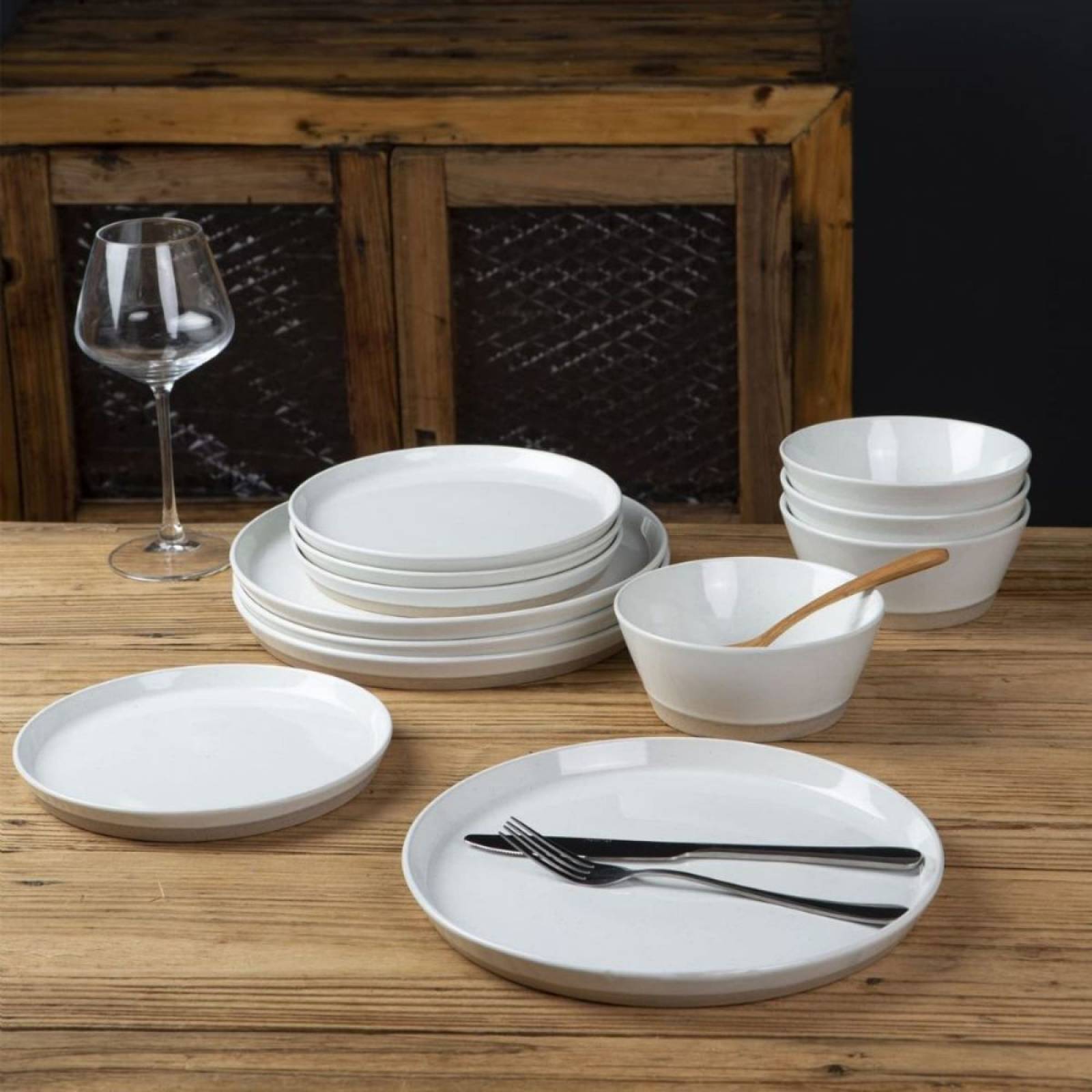 Set Vajilla Famiware Saturn 12 Piezas Blanco