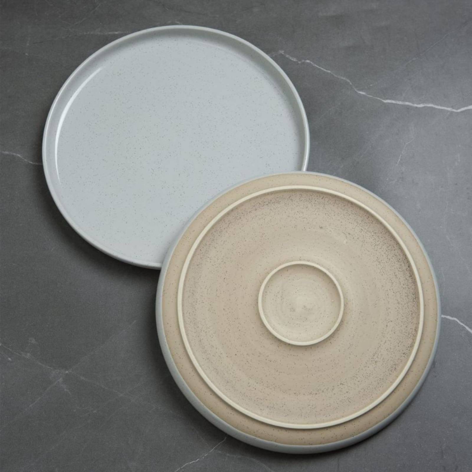 Set Vajilla Famiware 12 Piezas Gris Claro