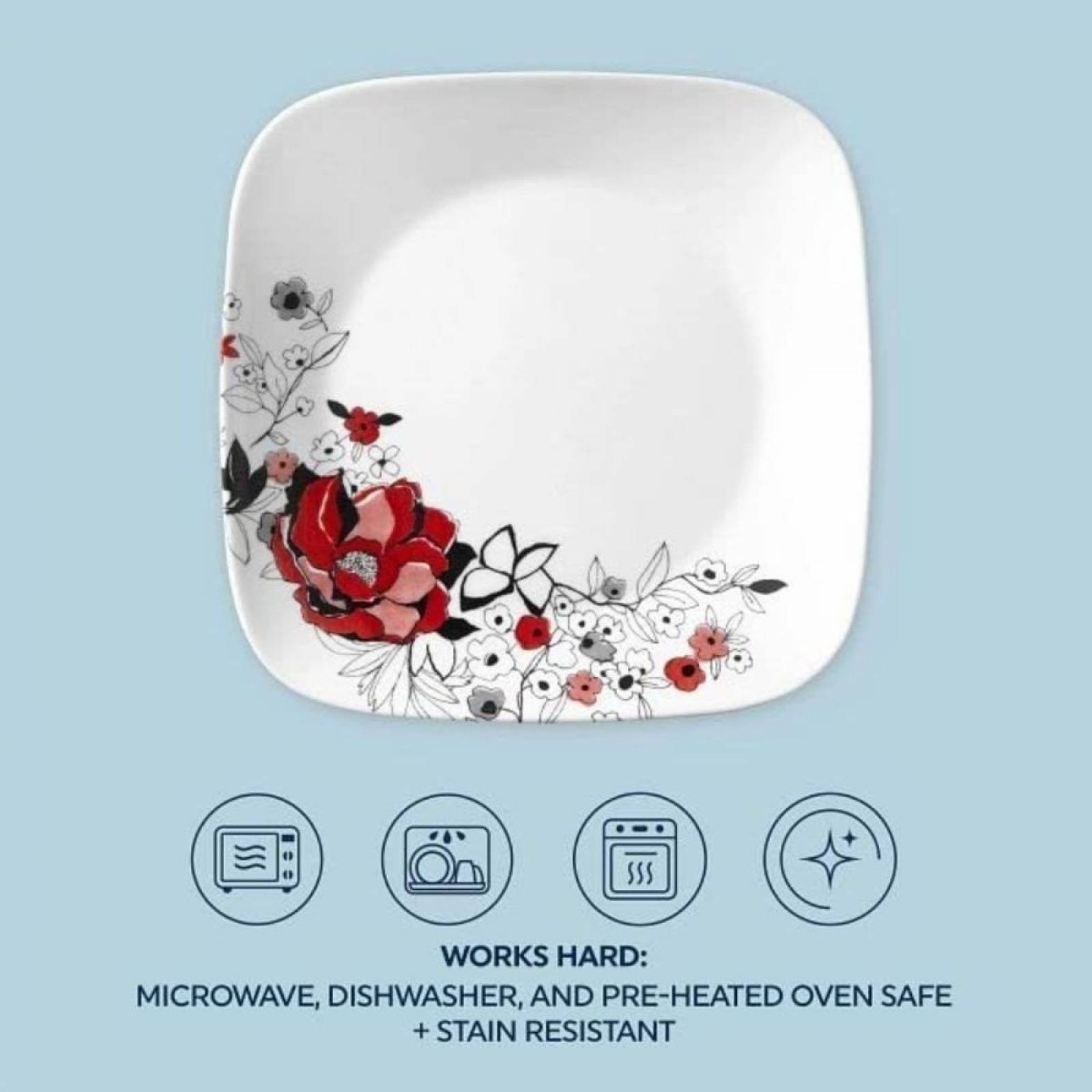 Set Vajilla Chelsea Rose Corelle Rosa 16pz