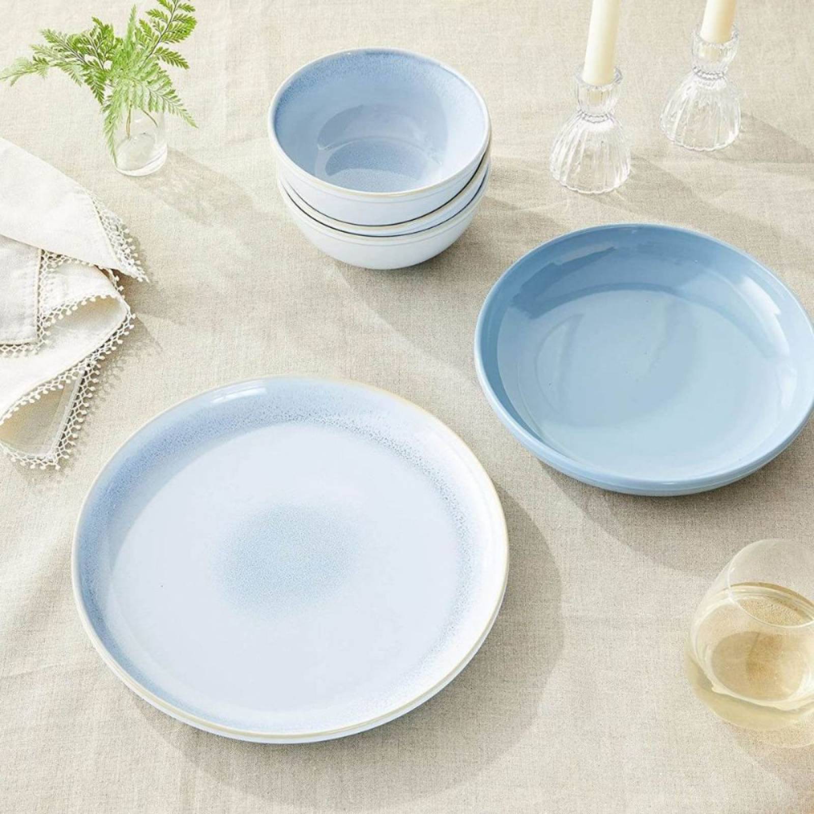 Set Vajilla Corelle 12pz Azul Nórdico