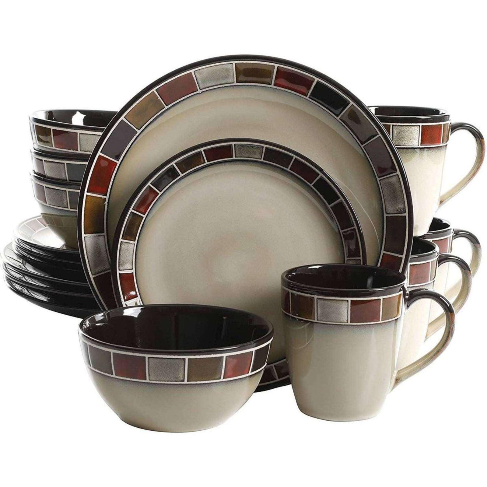 Vajilla Gibson Elite Elite Plateada Set De Vajilla Gibson Elite