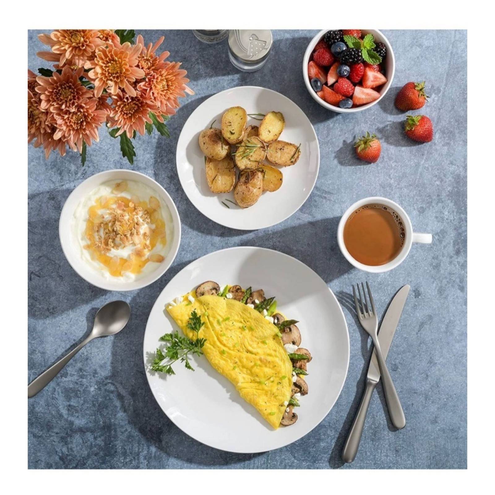 Juego De Vajilla Porcelana Blanco 30 Piezas Gibson Zen