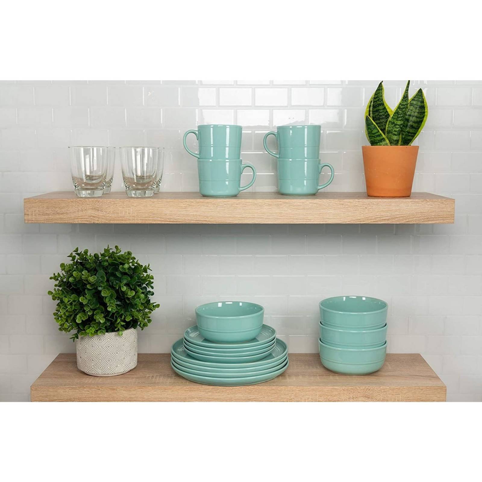 Set Vajilla Cerámica Seafoam 10 Strawberry St. 16 Piezas
