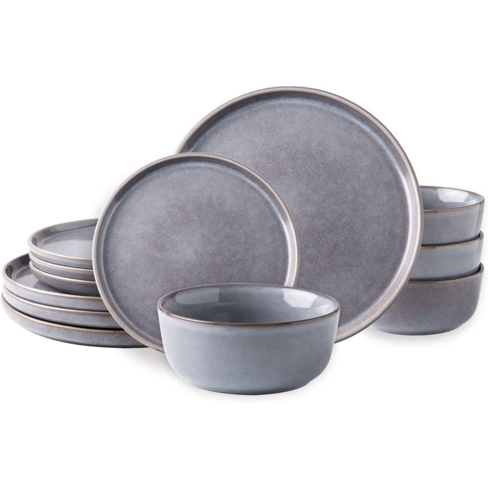 Set Vajilla Gres Gris Amorarc 12pz