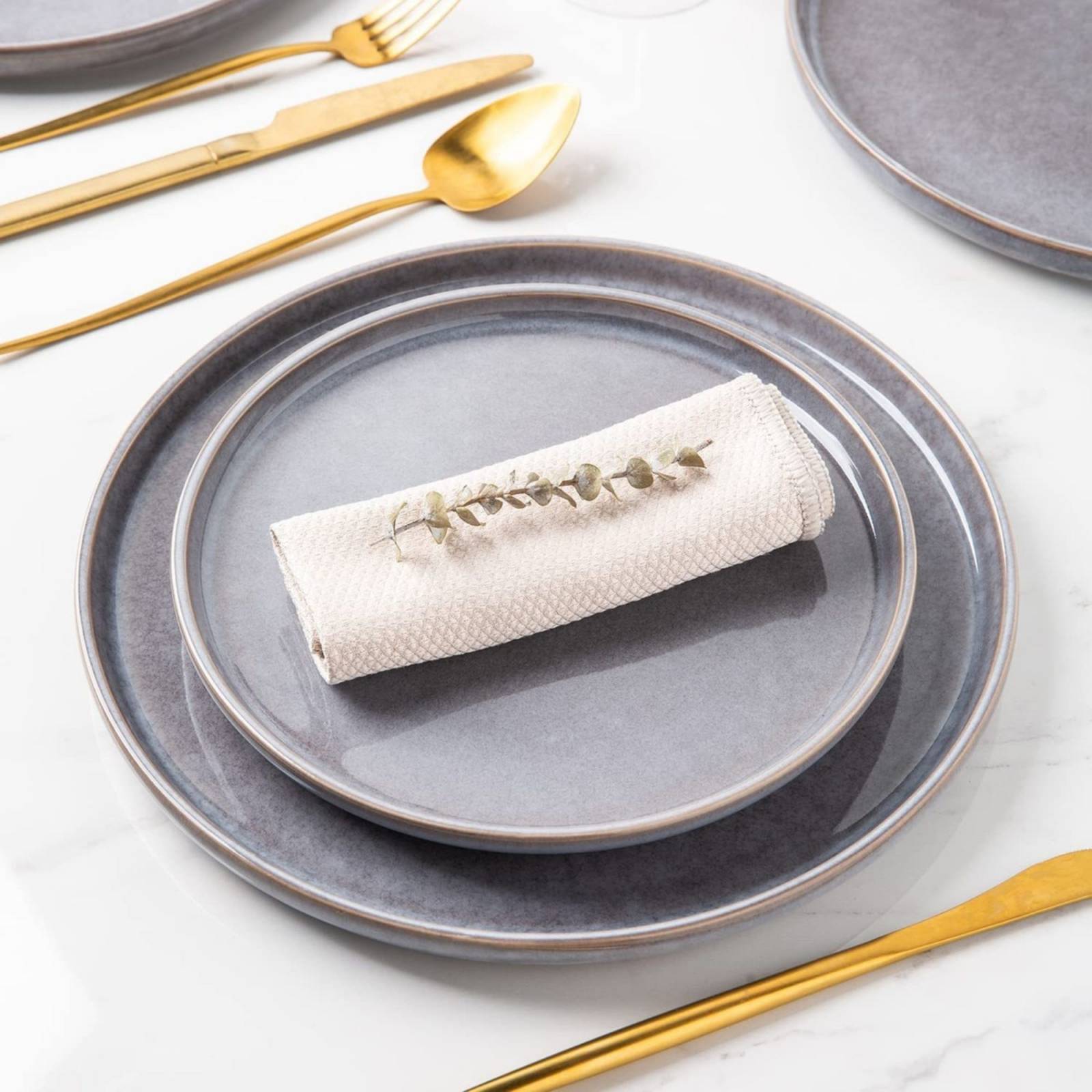 Set Vajilla Gres Gris Amorarc 12pz