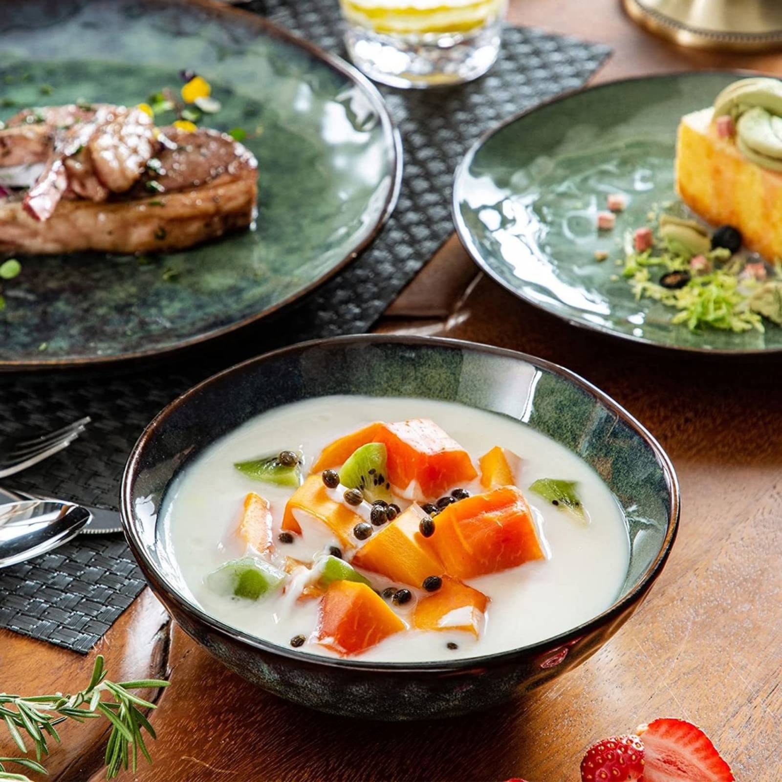 Set Vajilla Estrellada Vancasso, 12 Piezas, Verde