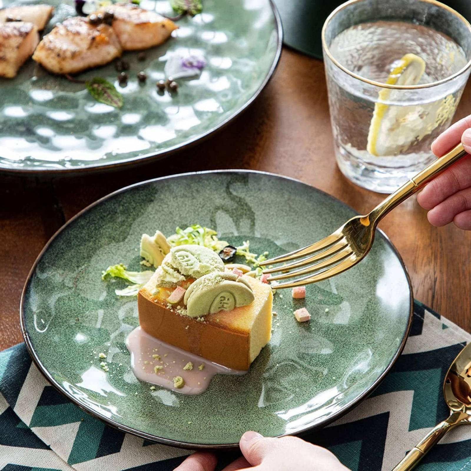 Set Vajilla Estrellada Vancasso, 12 Piezas, Verde