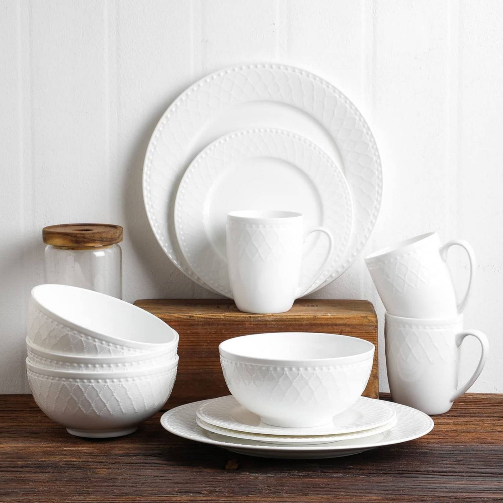 Set Vajilla Porcelana Stonelain 16pz Blanco
