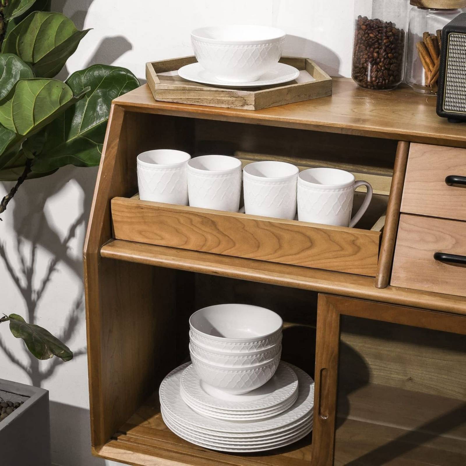 Set Vajilla Porcelana Stonelain 16pz Blanco