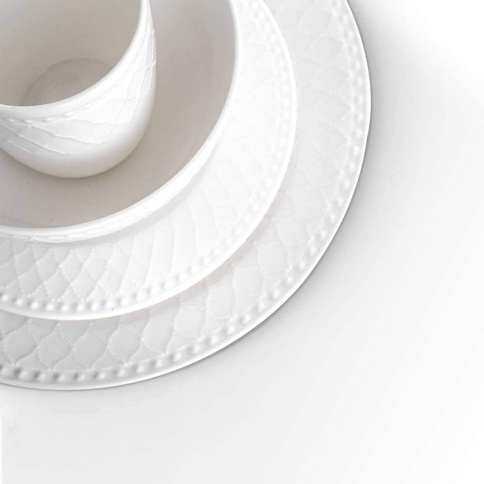 Set Vajilla Porcelana Stonelain 16pz Blanco
