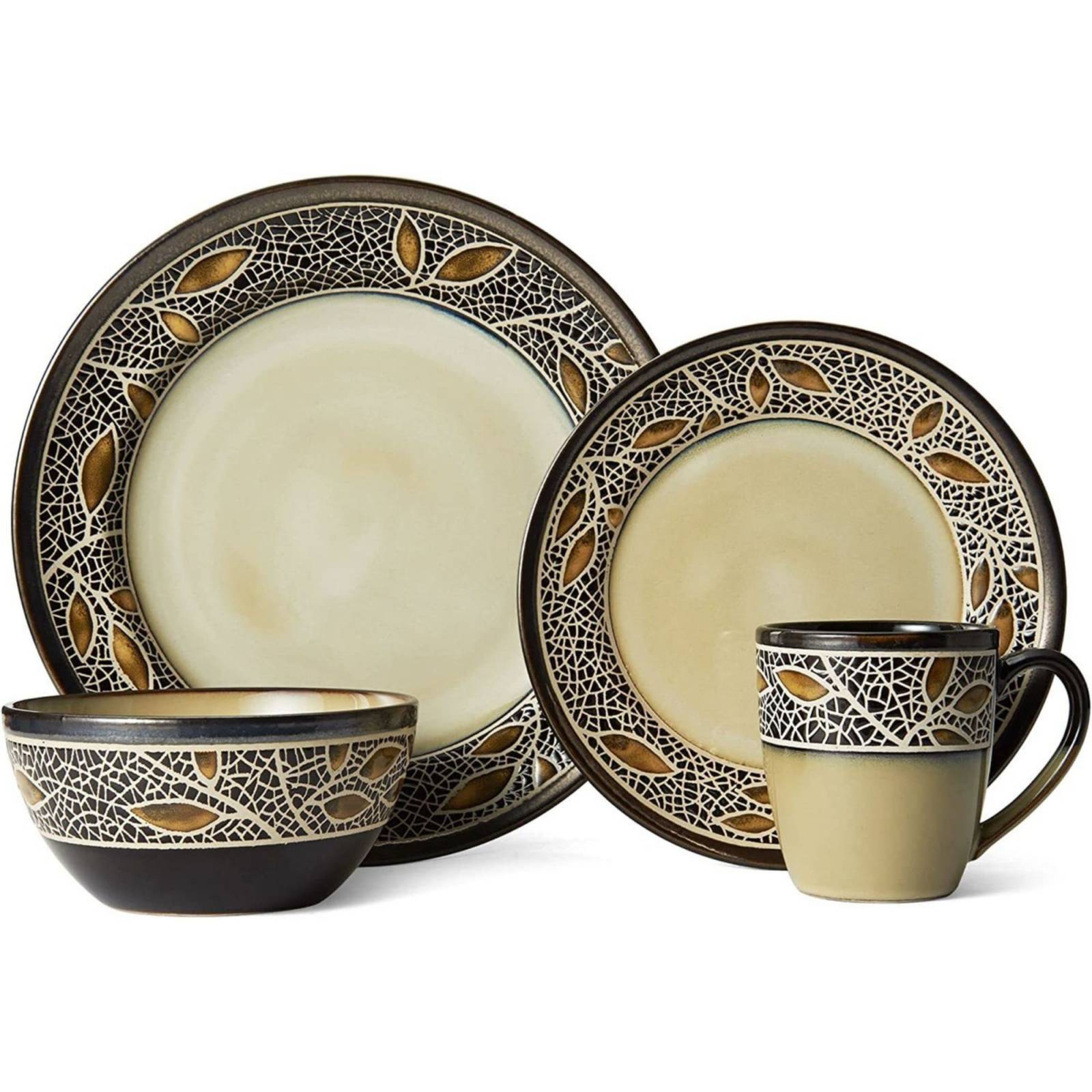 Set Vajilla Gourmet Basics 16 Piezas Café Cerámica