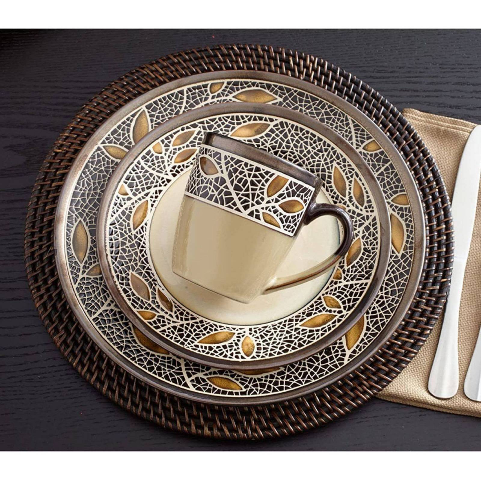 Set Vajilla Gourmet Basics 16 Piezas Café Cerámica