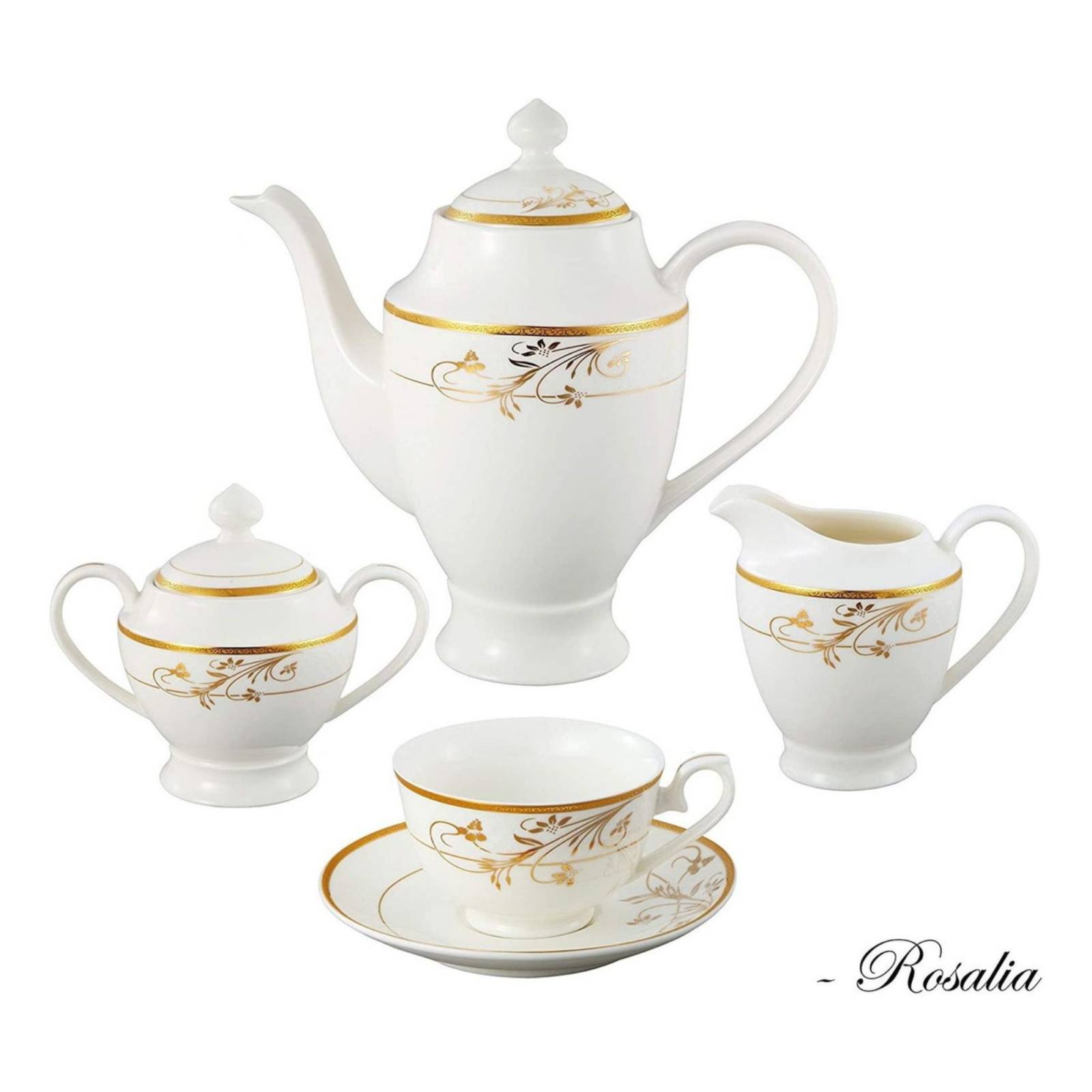Set Vajilla Oro Porcelana La Luna 57 Piezas
