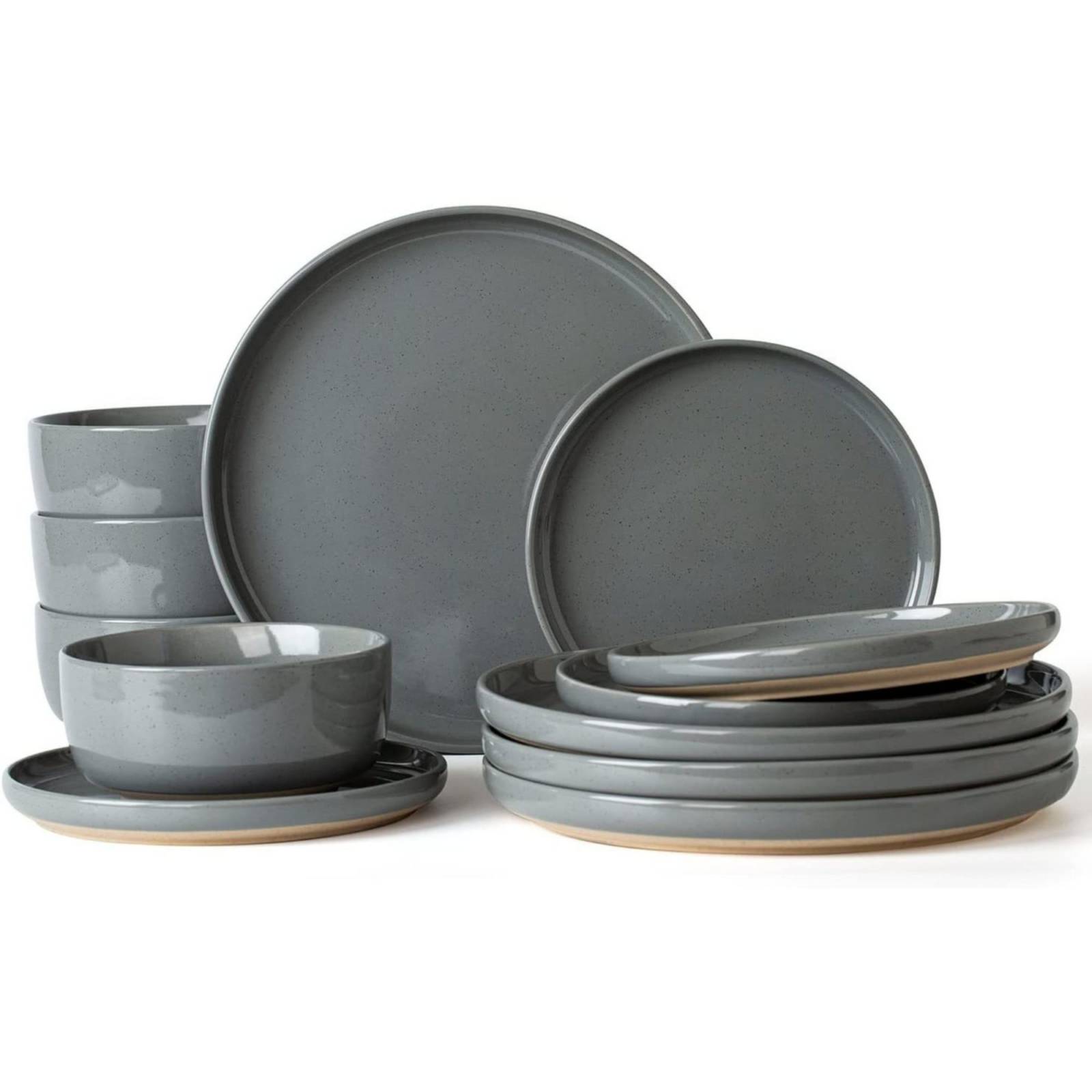 Set Vajilla Famiware 12pz Gris Oscuro