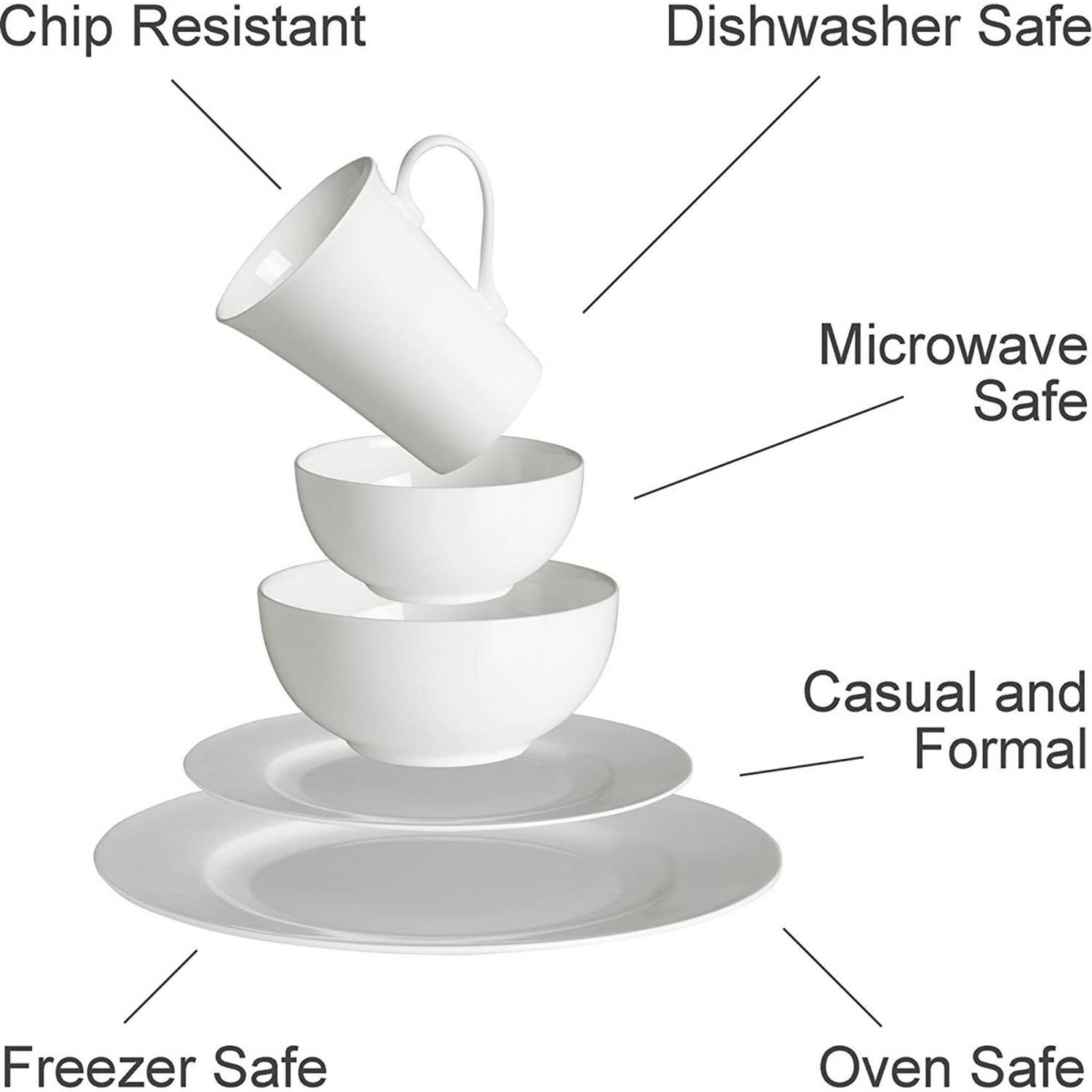 Set Vajilla Mikasa Ciara 16 Piezas Blanco