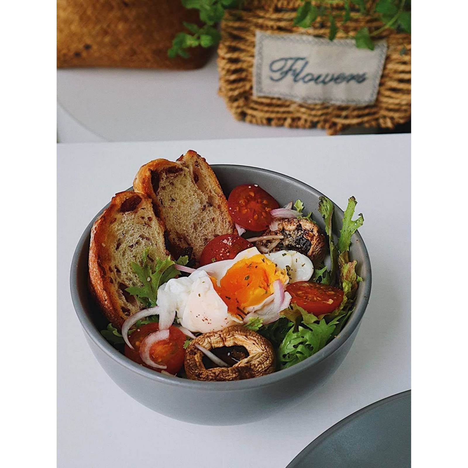 Set Vajilla Porcelana Gris Mate Famiware 16 Piezas