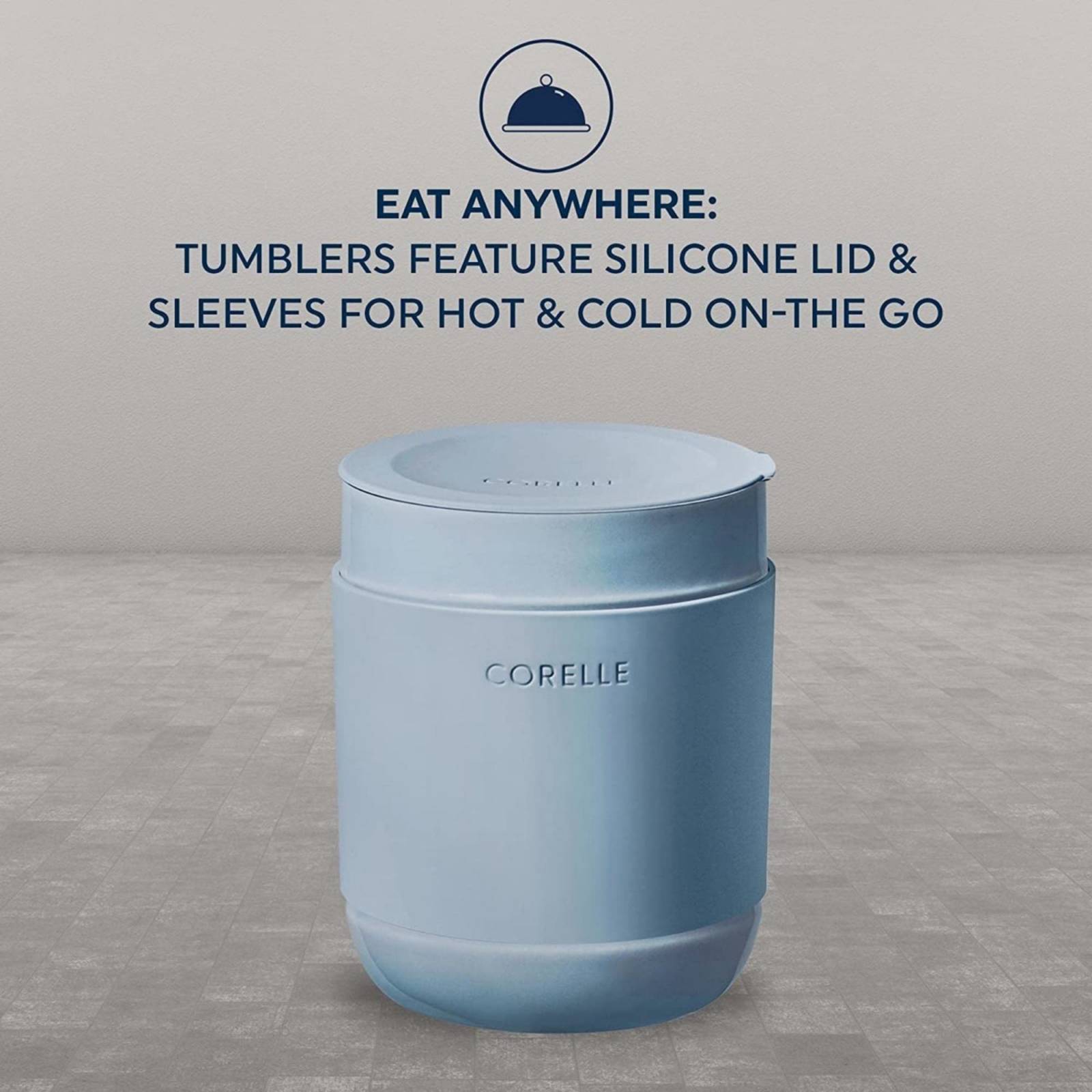 Set Vajilla Azul Nórdico Corelle 16 Piezas