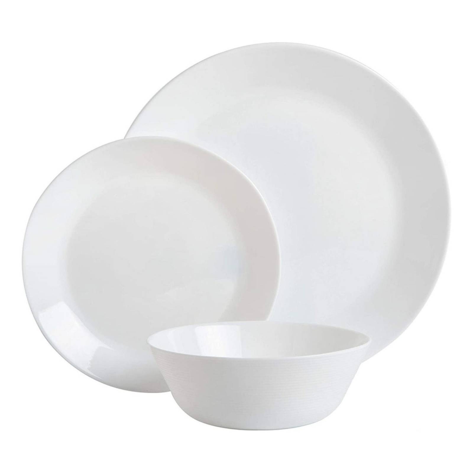 Set Vajilla Gibson Home Ultra-resistente, 18 Piezas, Blanco